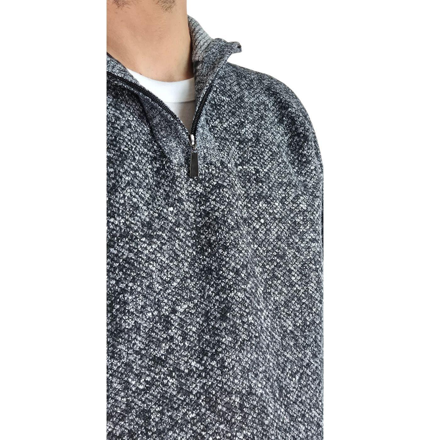 Sweater Frizado Tejido Hombre Cuello Alto Cierre Colores 2092-2