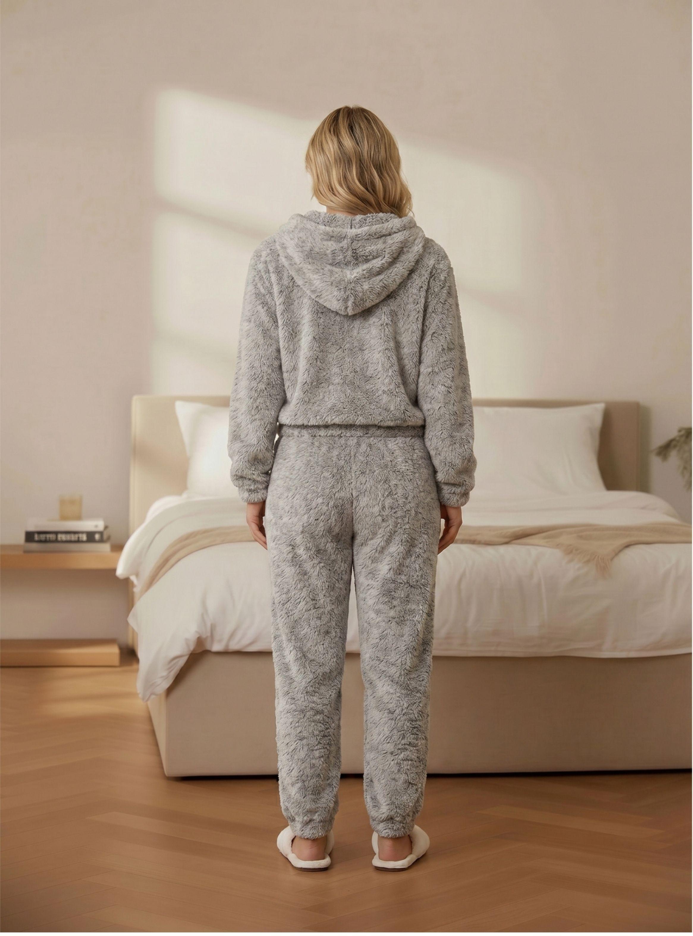 Pijama Mujer 2 Piezas Corderito Pantalon Poleron Con Cierre R209-2