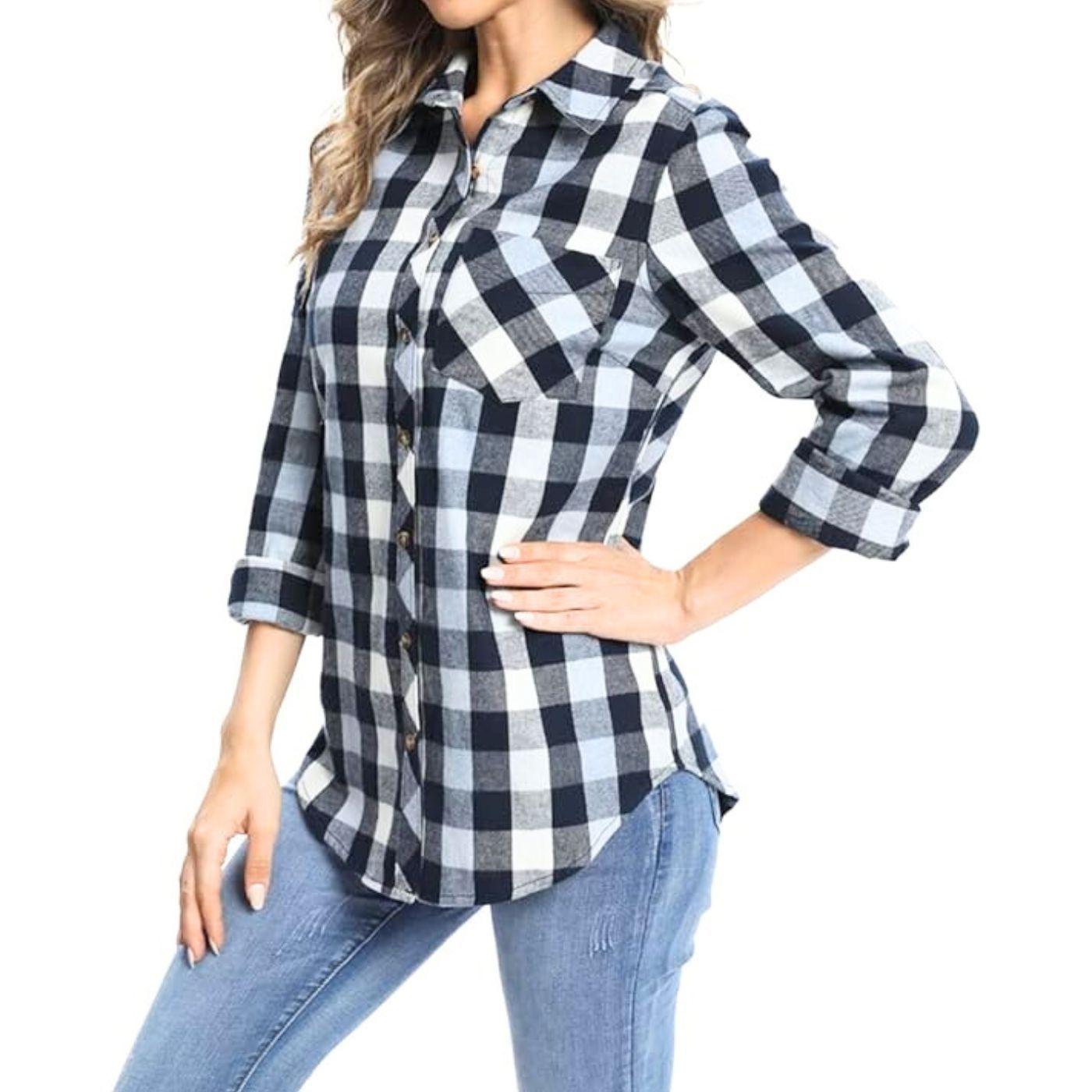 Blusón Mujer Manga Larga Cuadrille Algodón 0021-1