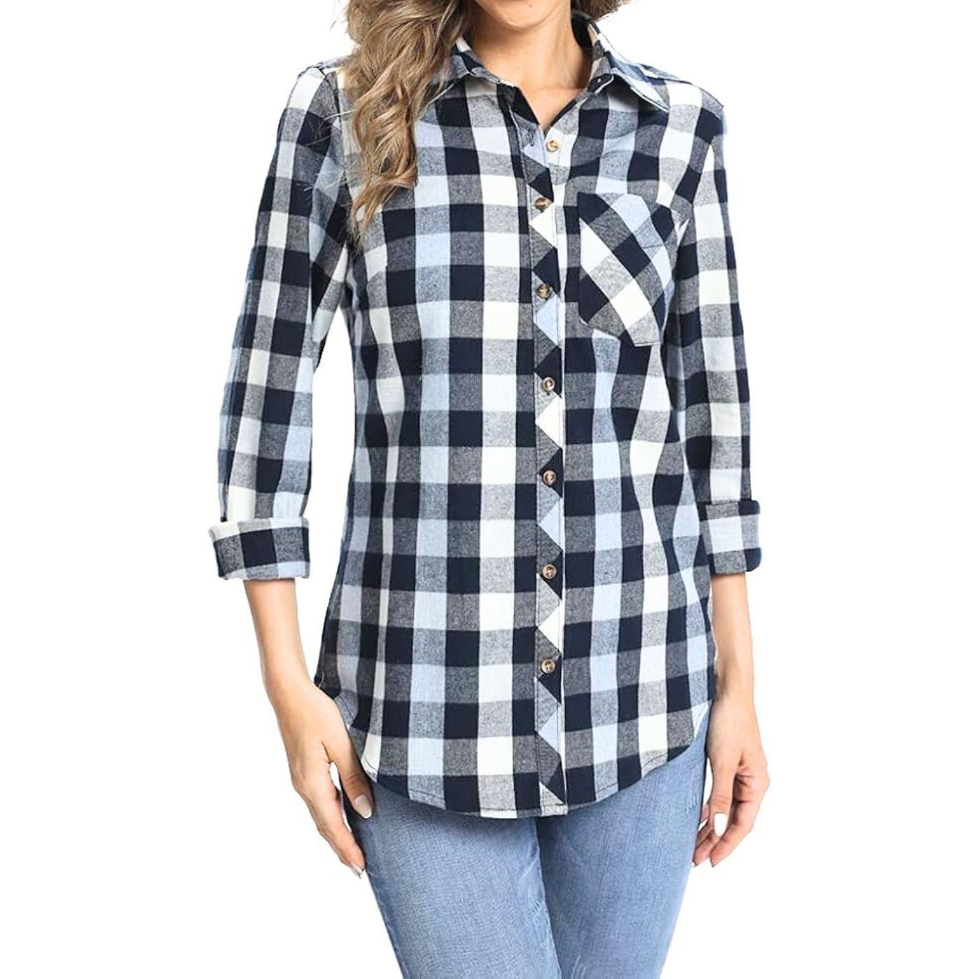 Blusón Mujer Manga Larga Cuadrille Algodón 0021-2