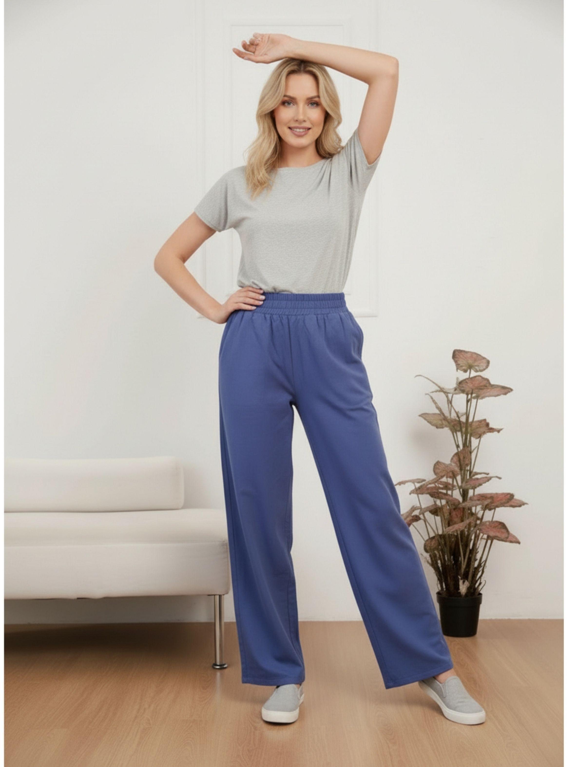 Pantalón Palazzo Mujer Liviano Recto Pretina Alta Primavera Verano 8303-0