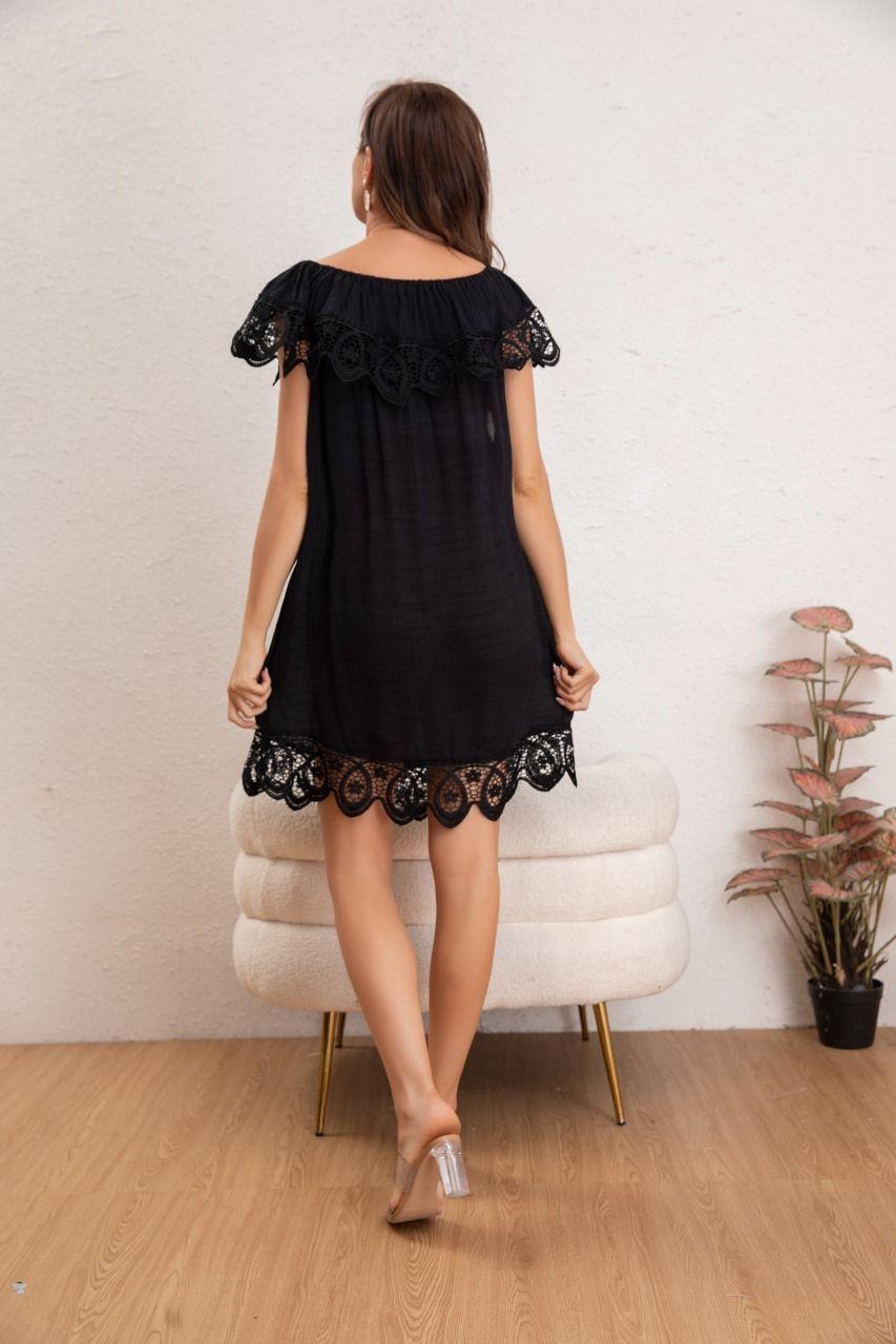 Vestido Mujer Corto Playero Macramé Salida De Baño Verano 349-2