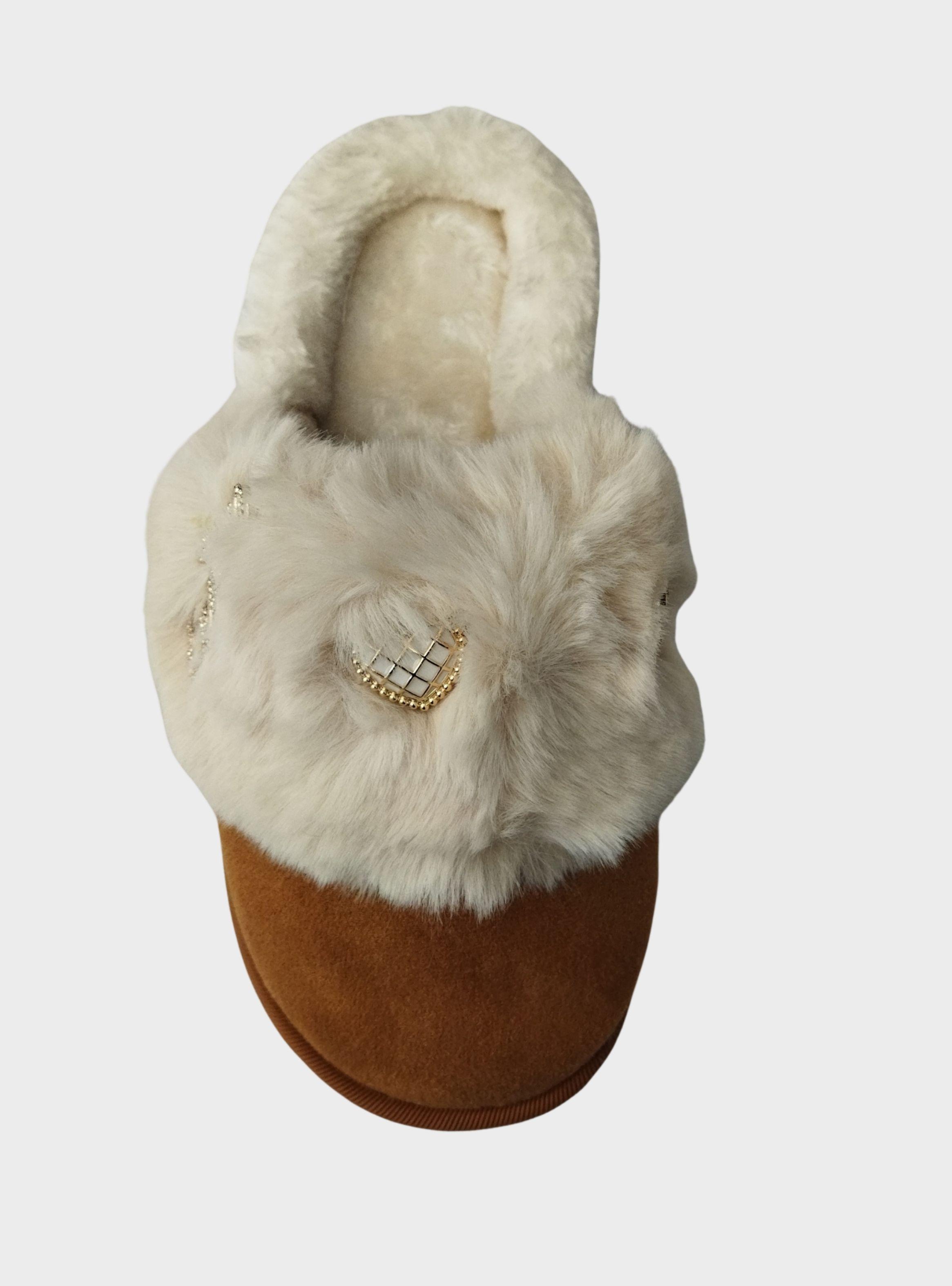 Pantuflas Mujer Antideslizante Felpa Invierno Aplicaciones Queen 4863-3