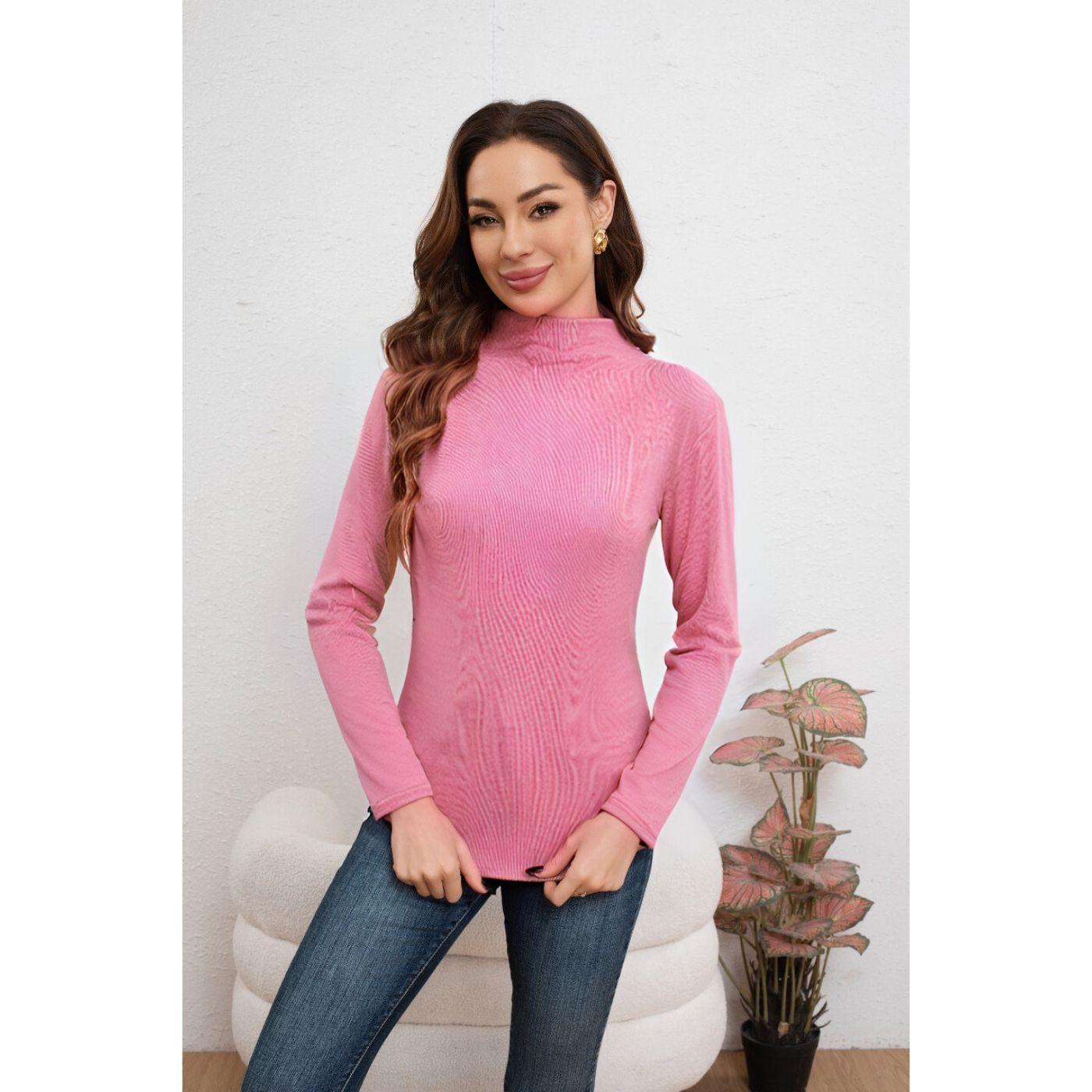 Polera Mujer Beatle Frisado Manga Larga Colores 2035-0