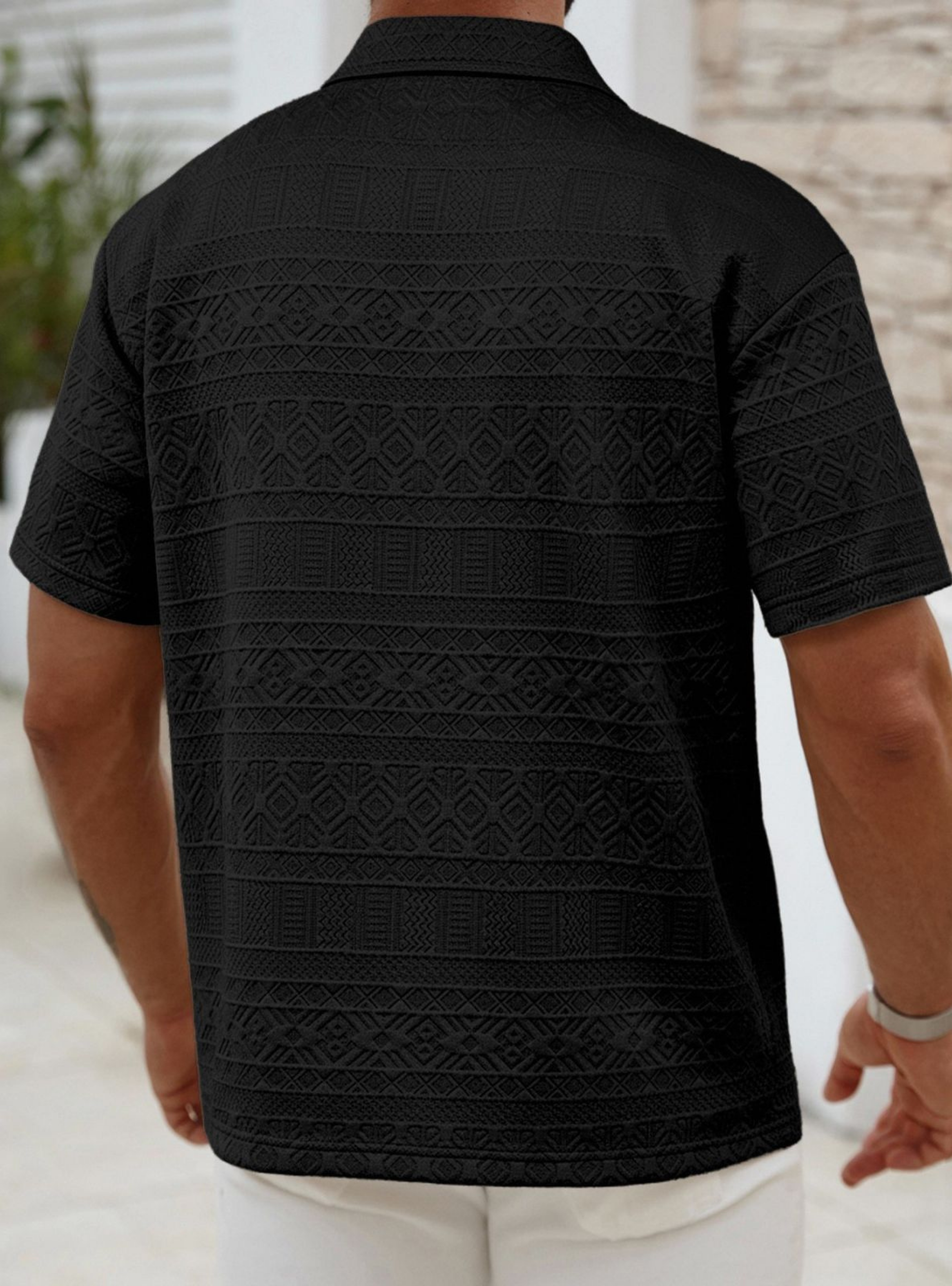 Polera Hombre Manga Corta Textura Suave Cierre Diseño 0287-2