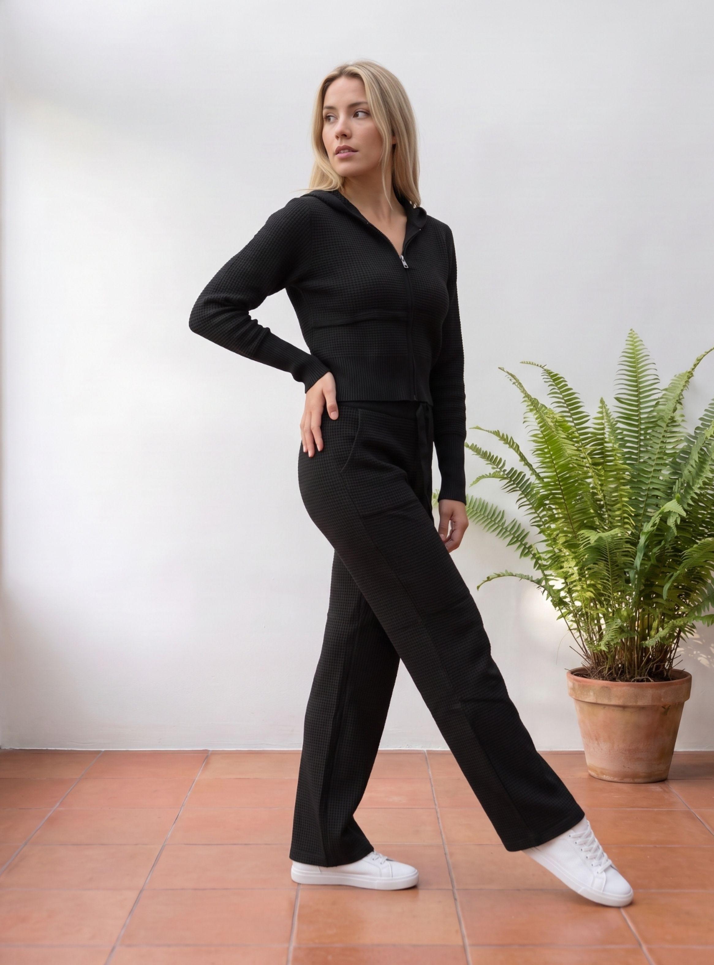 Conjunto 2 Piezas Mujer Tejido Lanilla Texturizado Sweater + Pantalón Cierre 5097-0