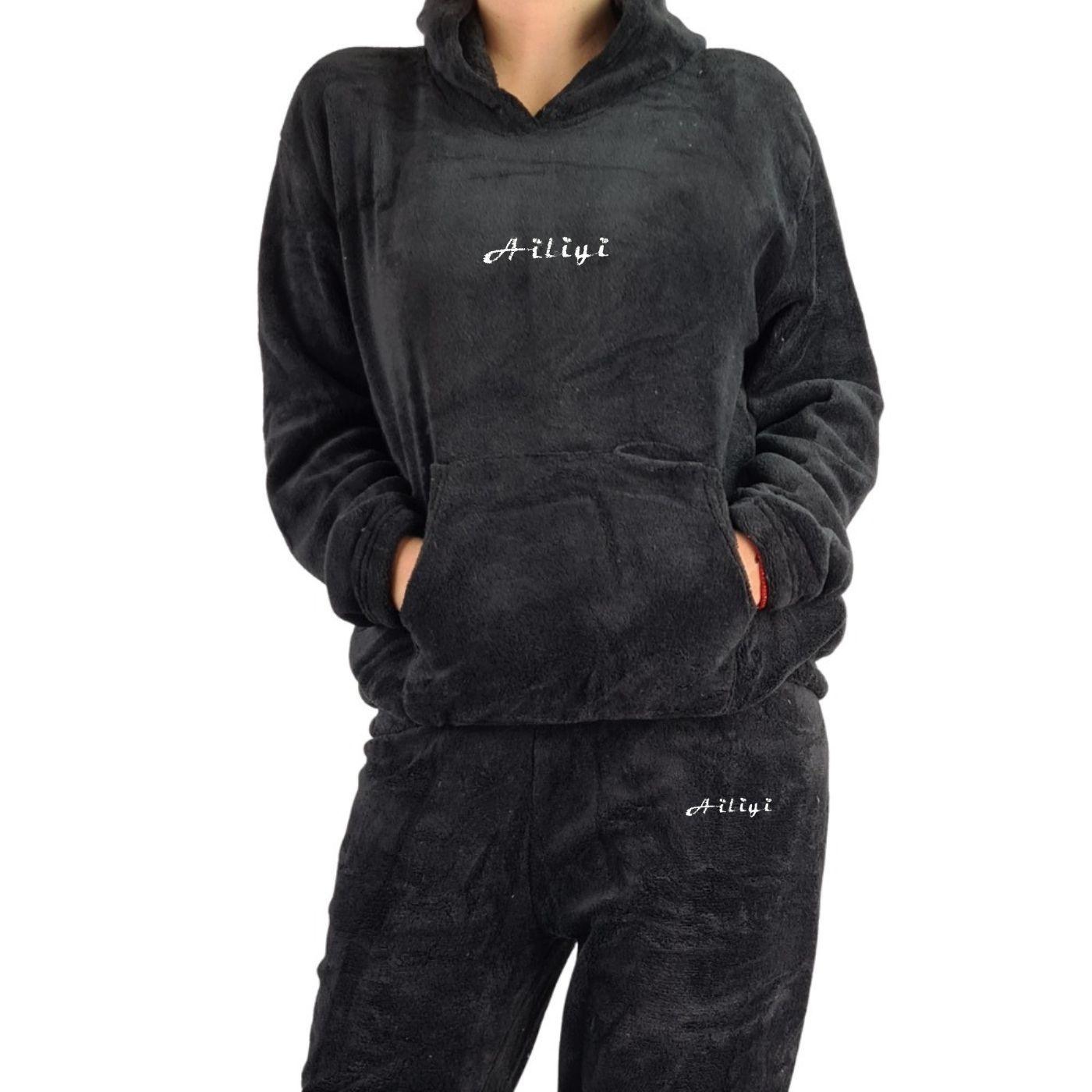 Pijama Mujer Polar Invierno Con Gorro Excelente Calidad 1763-1