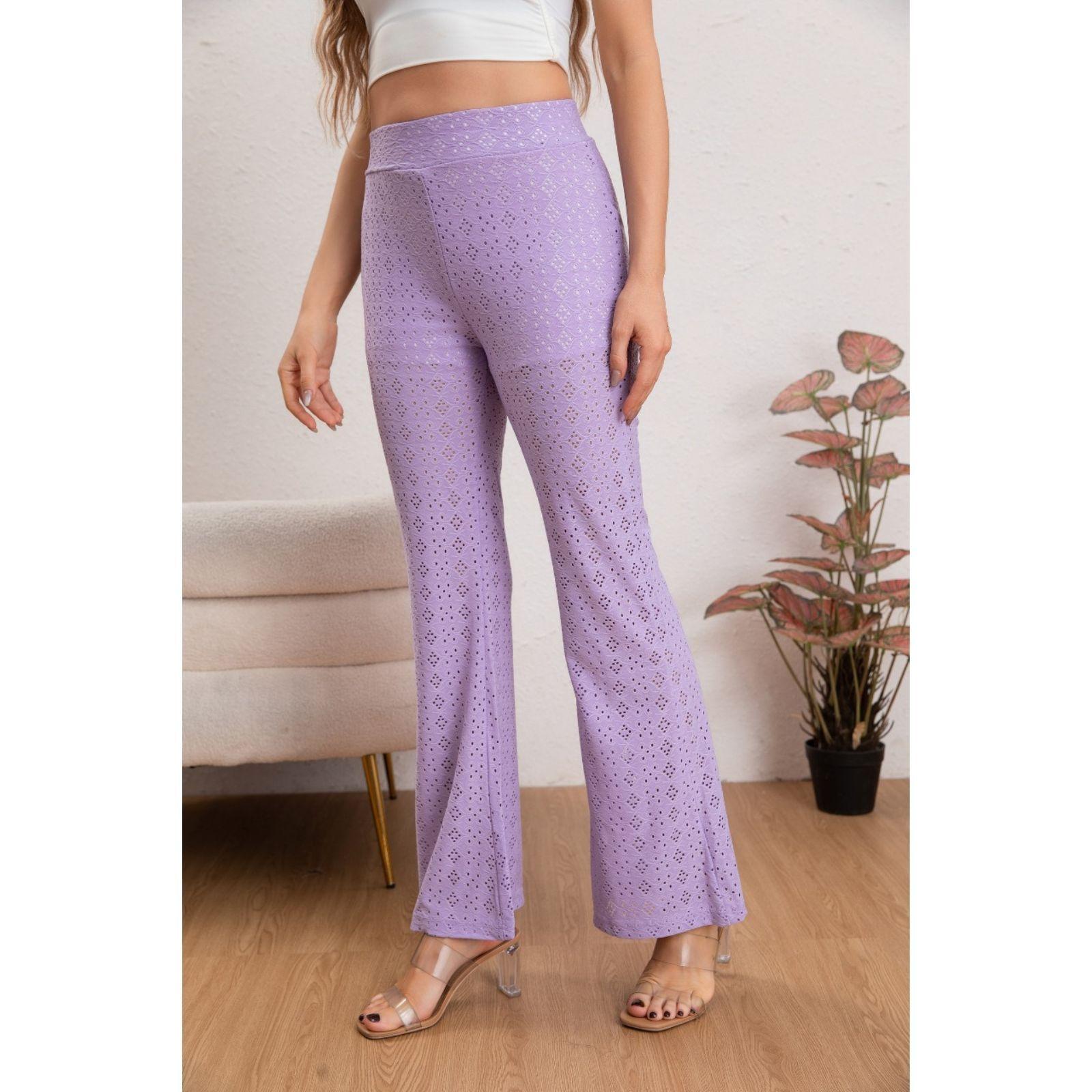 Pantalón Flare Playero Mujer Broderie Juvenil Verano 5007-2