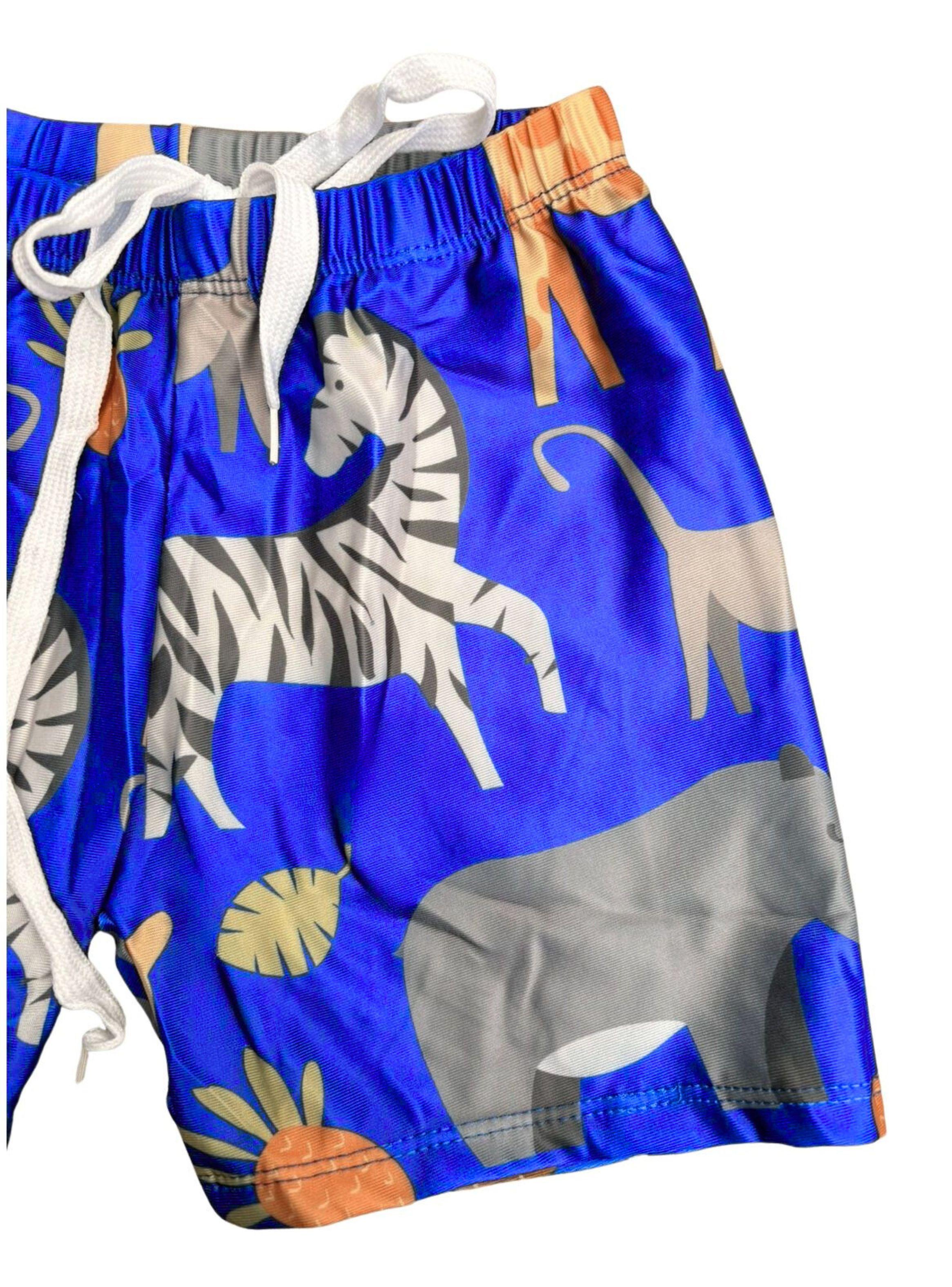 Conjunto De Baño Niños Short Polera Manga Larga Gorro 0061-2