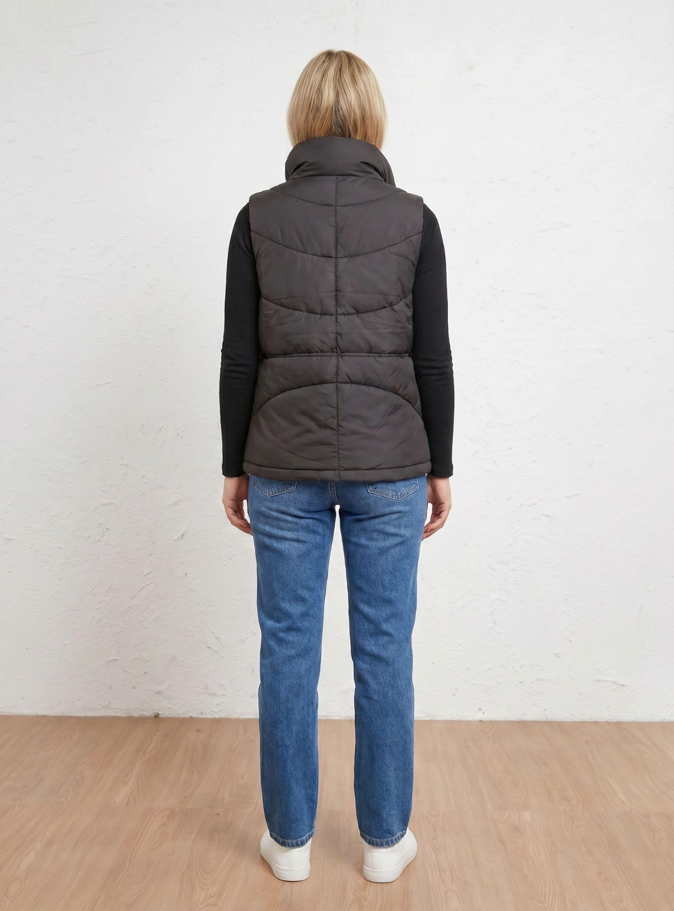 Parka Mujer Sin Mangas Chaqueta Puffa Acolchada Sin Gorro 8020-3