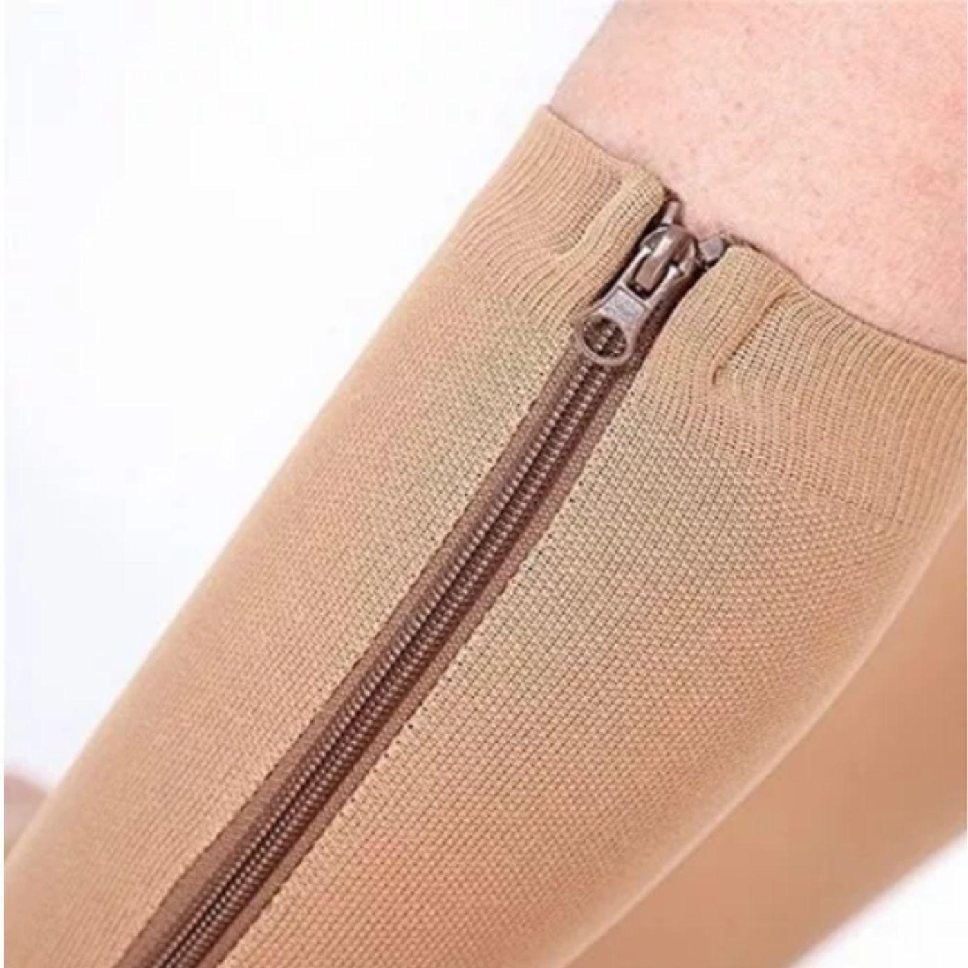 Pack 2 Pares Calcetas Larga Medias Compresión Varices Con Cierre 84-1