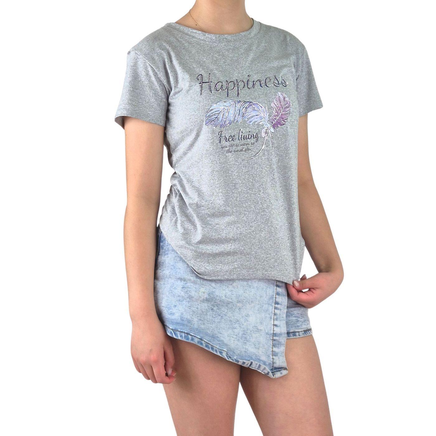 Polera Elasticada Mujer Manga Corta Excelente Calidad Happiness 8258-1