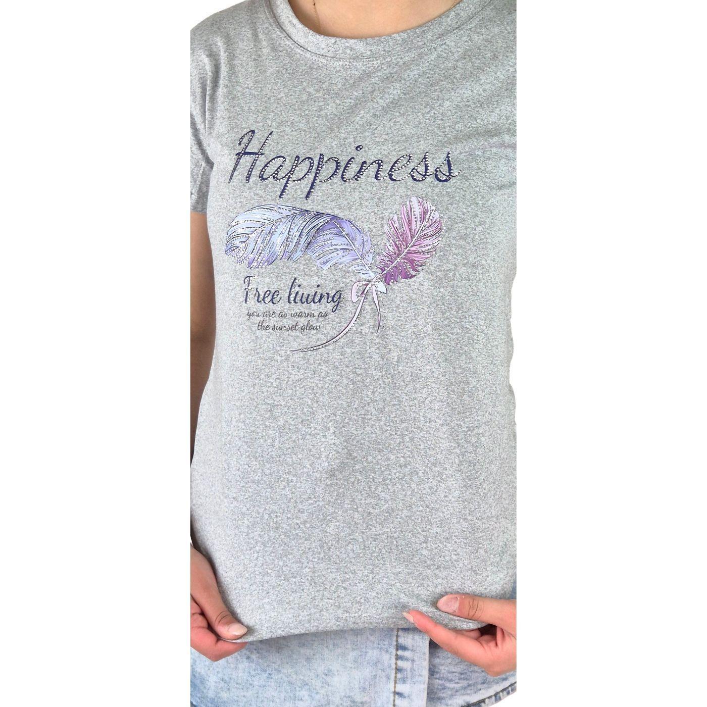 Polera Elasticada Mujer Manga Corta Excelente Calidad Happiness 8258-4
