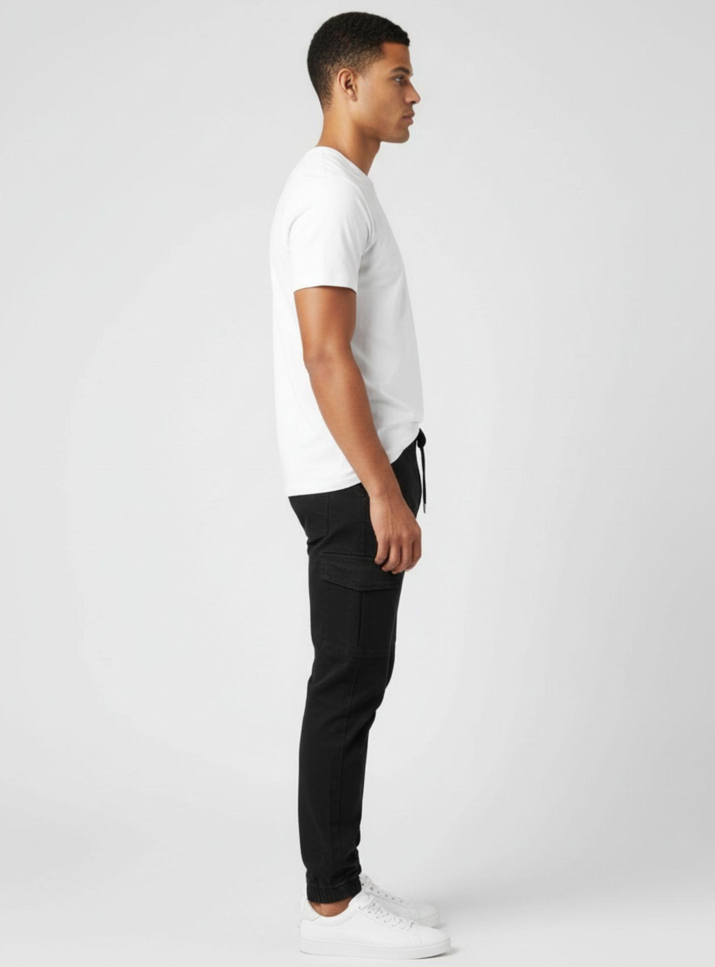Pantalon Hombre Juvenil Ajustable Elasticado Con Puño Bolsillos Cargo A501-1