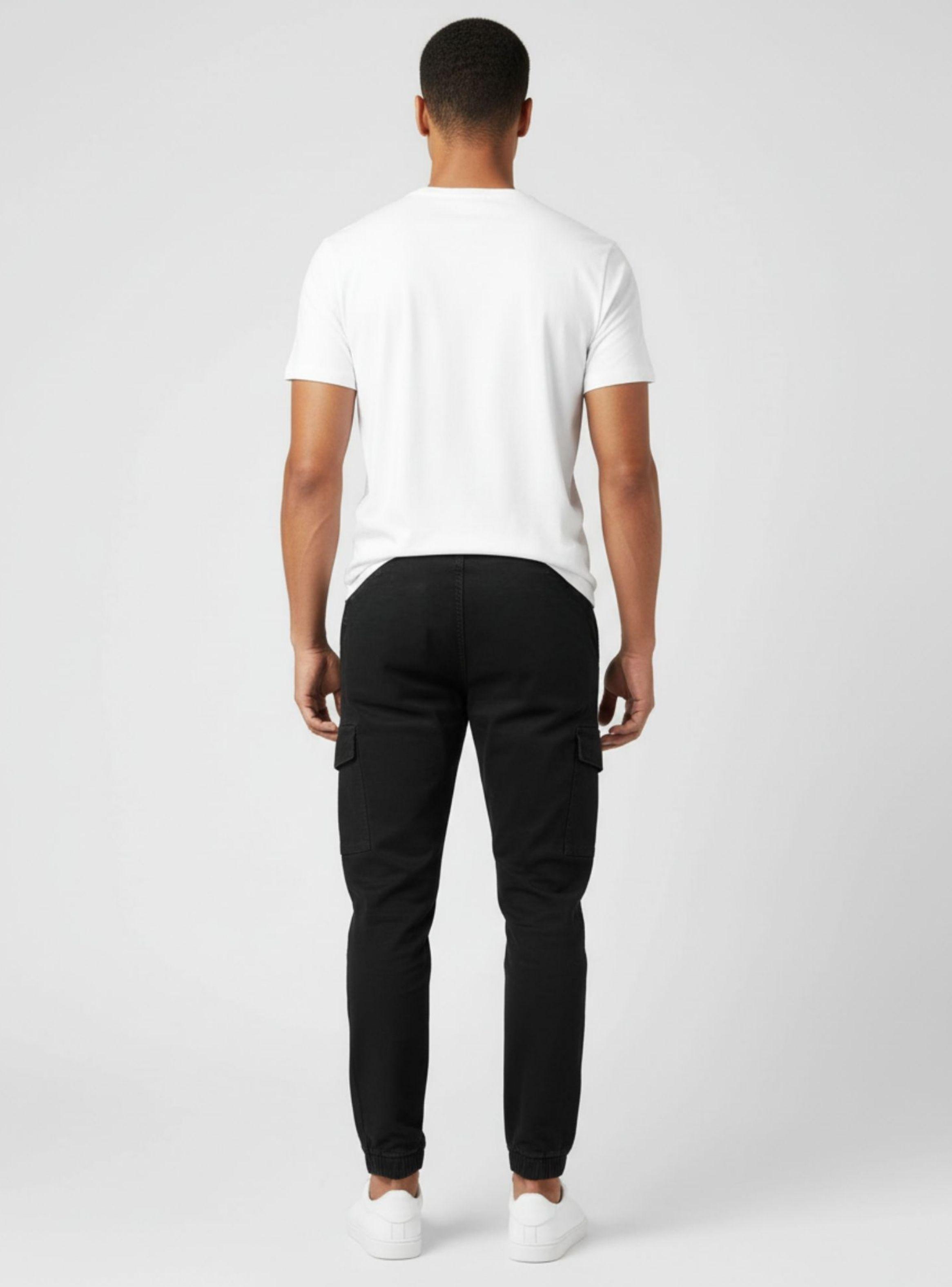 Pantalon Hombre Juvenil Ajustable Elasticado Con Puño Bolsillos Cargo A501-2