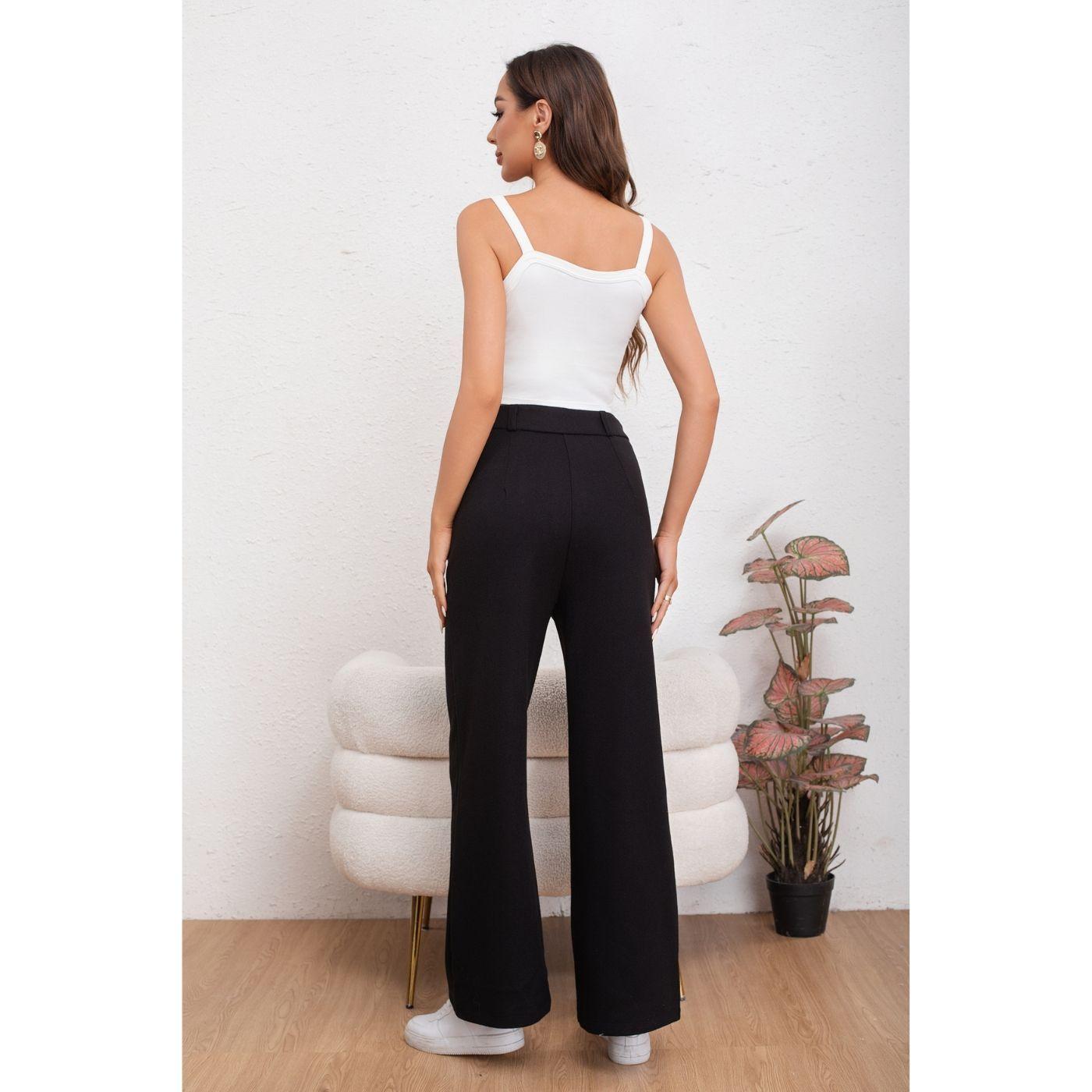 Pantalón Casual Mujer Bolsillo Otoño Invierno Ancho 0126-3