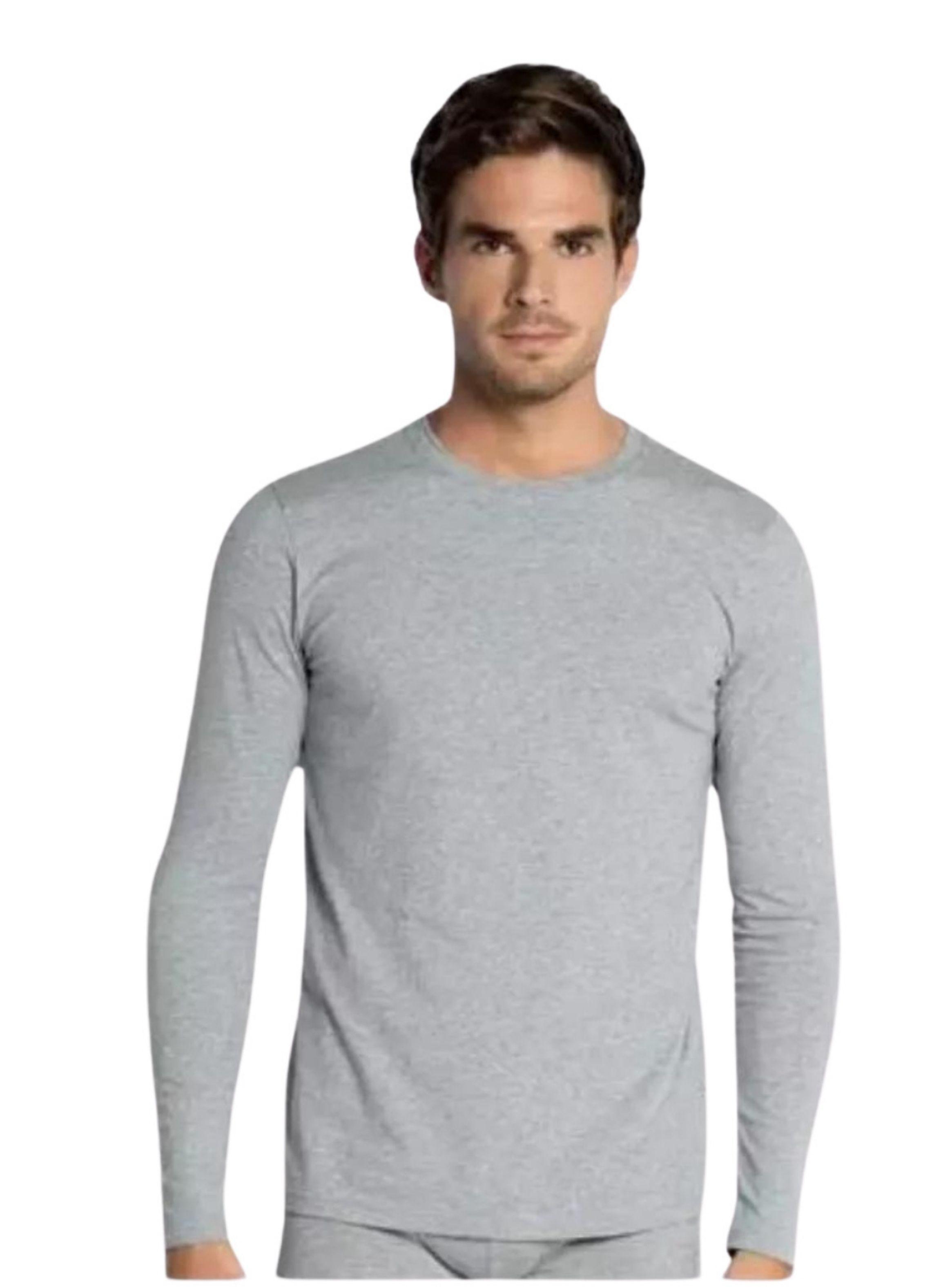 Camiseta Manga Larga Algodón Negra Gris Blanco Adulto 11-0
