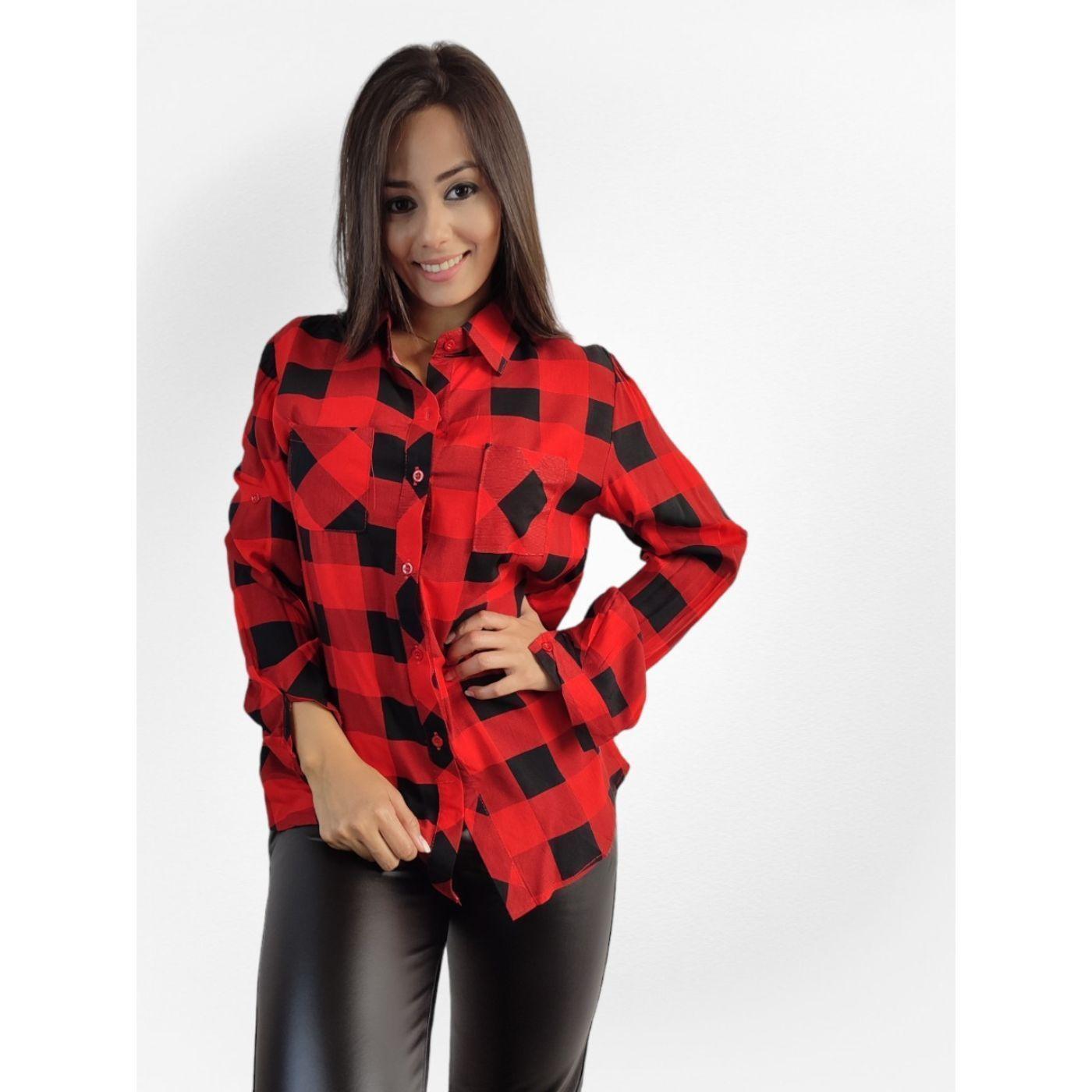 Blusa Mujer Manga Larga Cuadrillé Leñadora Colores 5060-0
