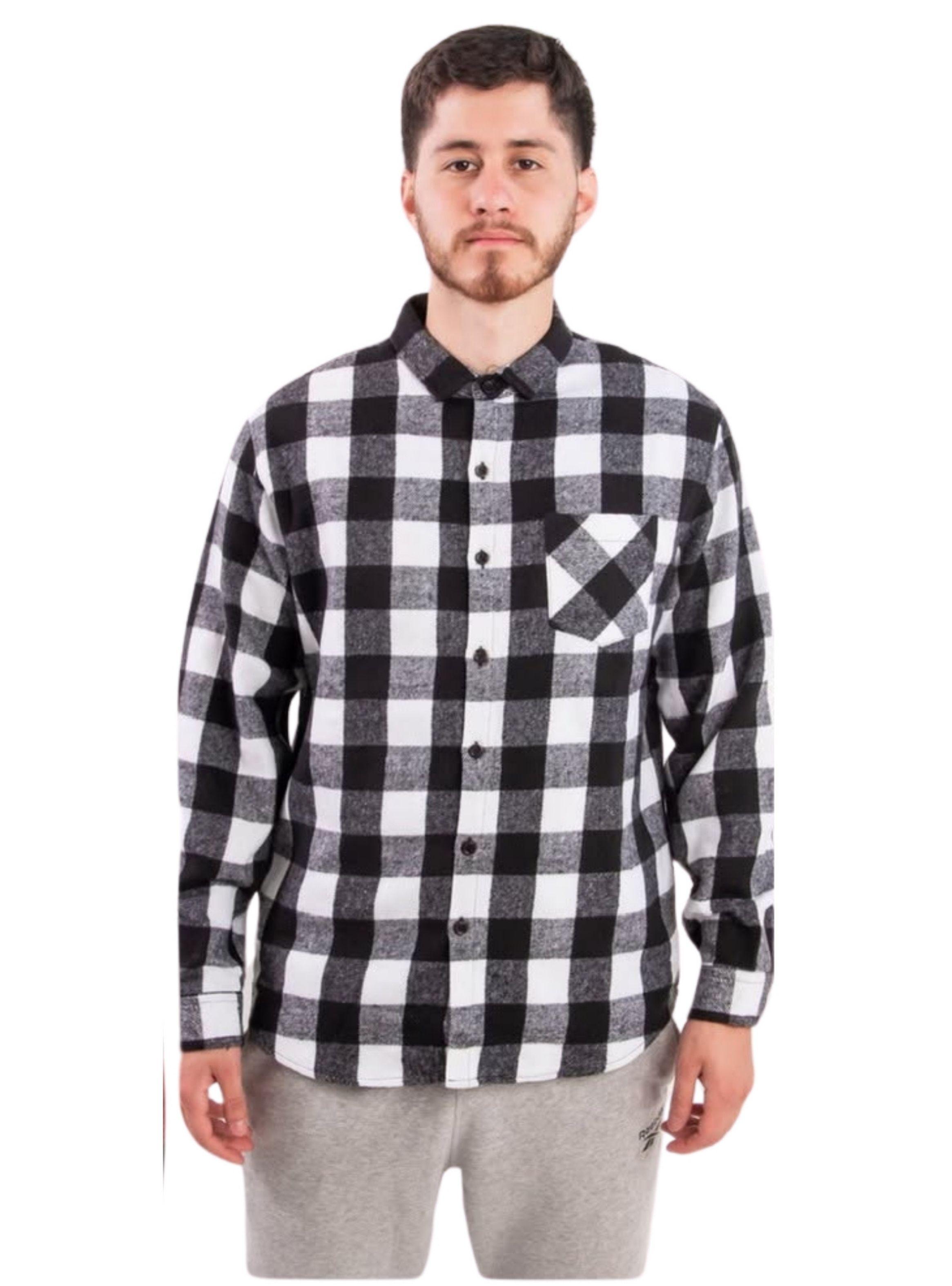 Camisa Hombre Leñadora A Cuadros Gruesa Manga Larga Diseño 0114-0