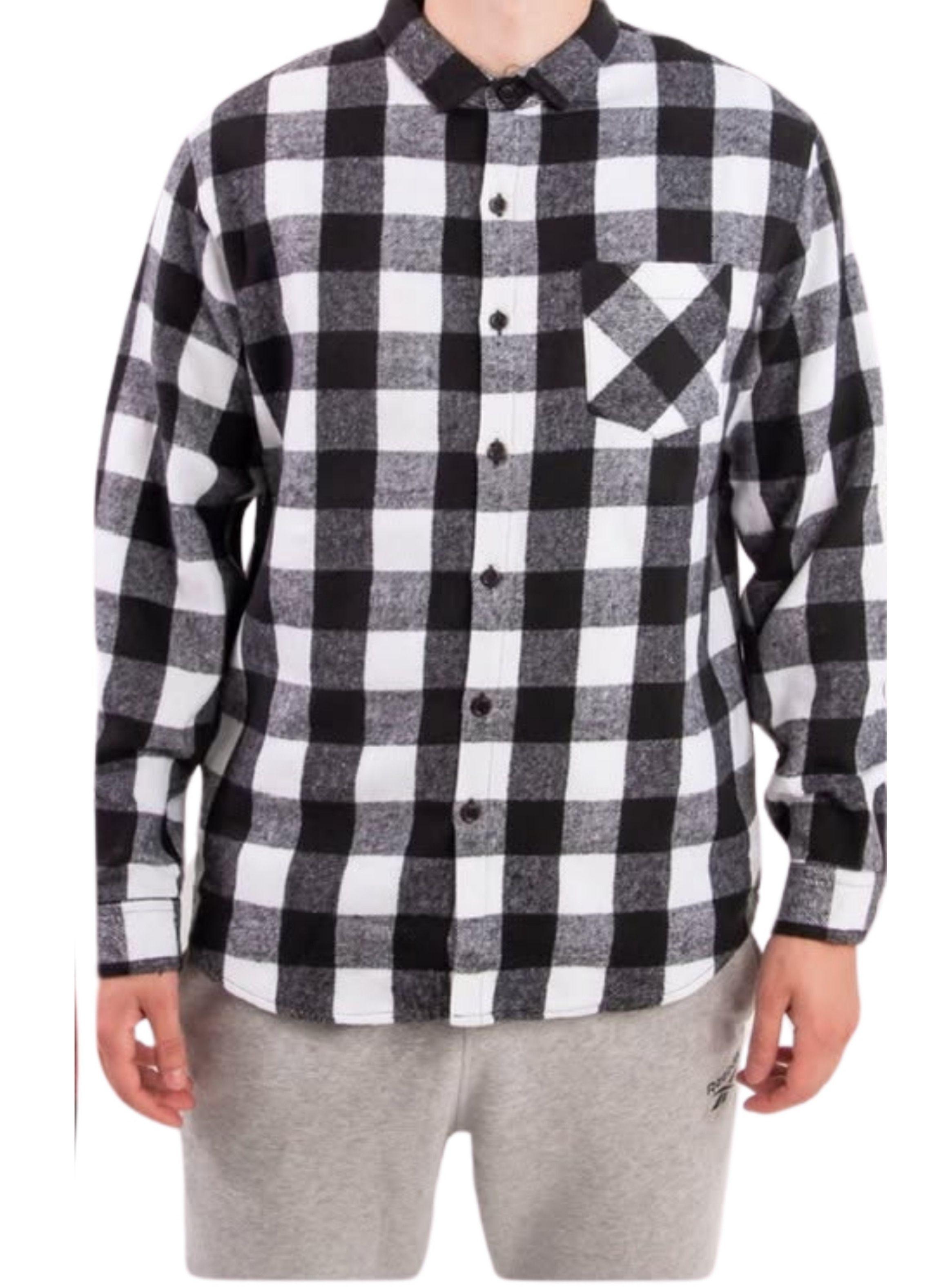 Camisa Hombre Leñadora A Cuadros Gruesa Manga Larga Diseño 0114-1