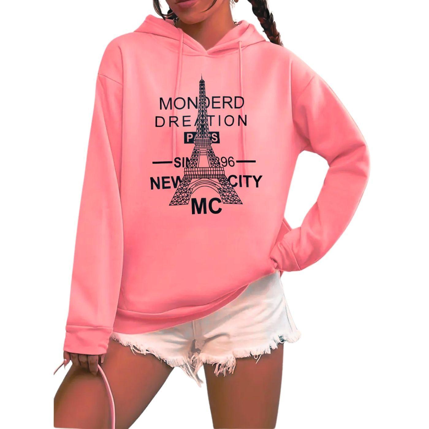 Poleron Mujer Invierno Con Gorro Forro Polar City 1726-0