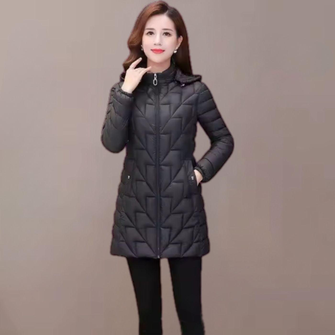 Chaqueta Mujer Parka Impermeable Premium Larga Gorro 2021-0