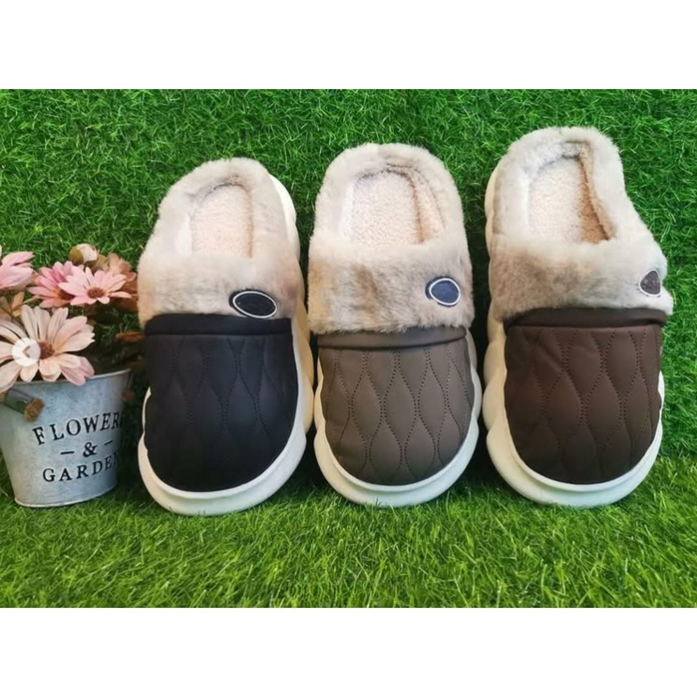 Pantufla Zapato Descanso Hombre tipo Eco Cuero Suela Confortable. 438-3