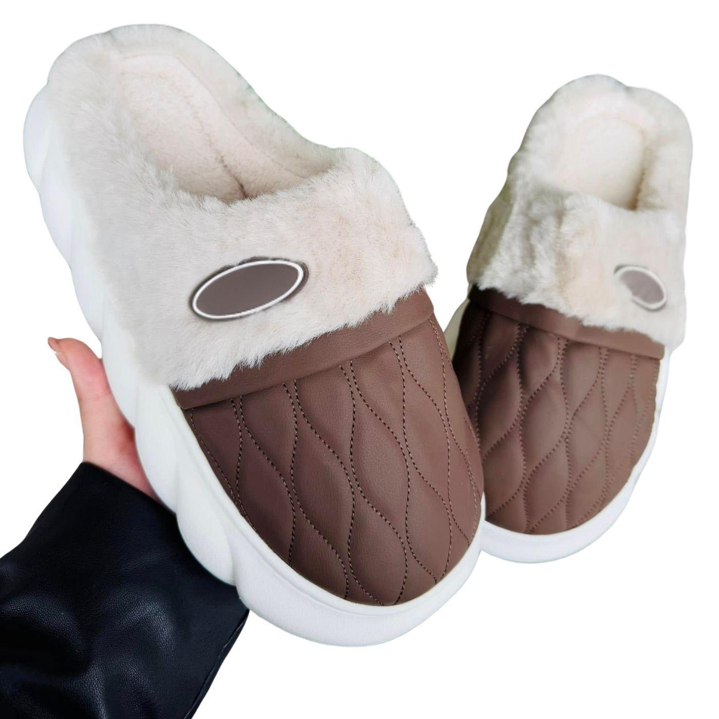 Pantufla Zapato Descanso Hombre tipo Eco Cuero Suela Confortable. 438-0