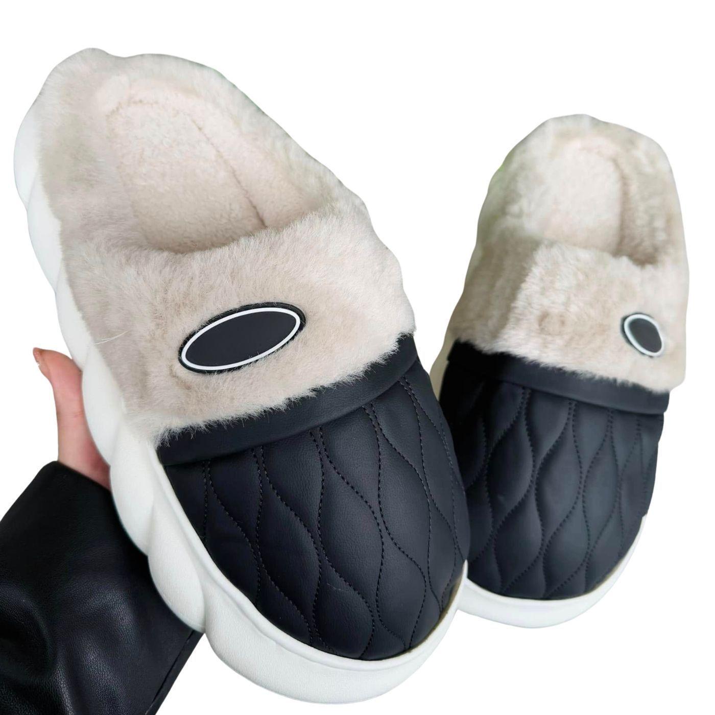 Pantufla Zapato Descanso Hombre tipo Eco Cuero Suela Confortable. 438-0
