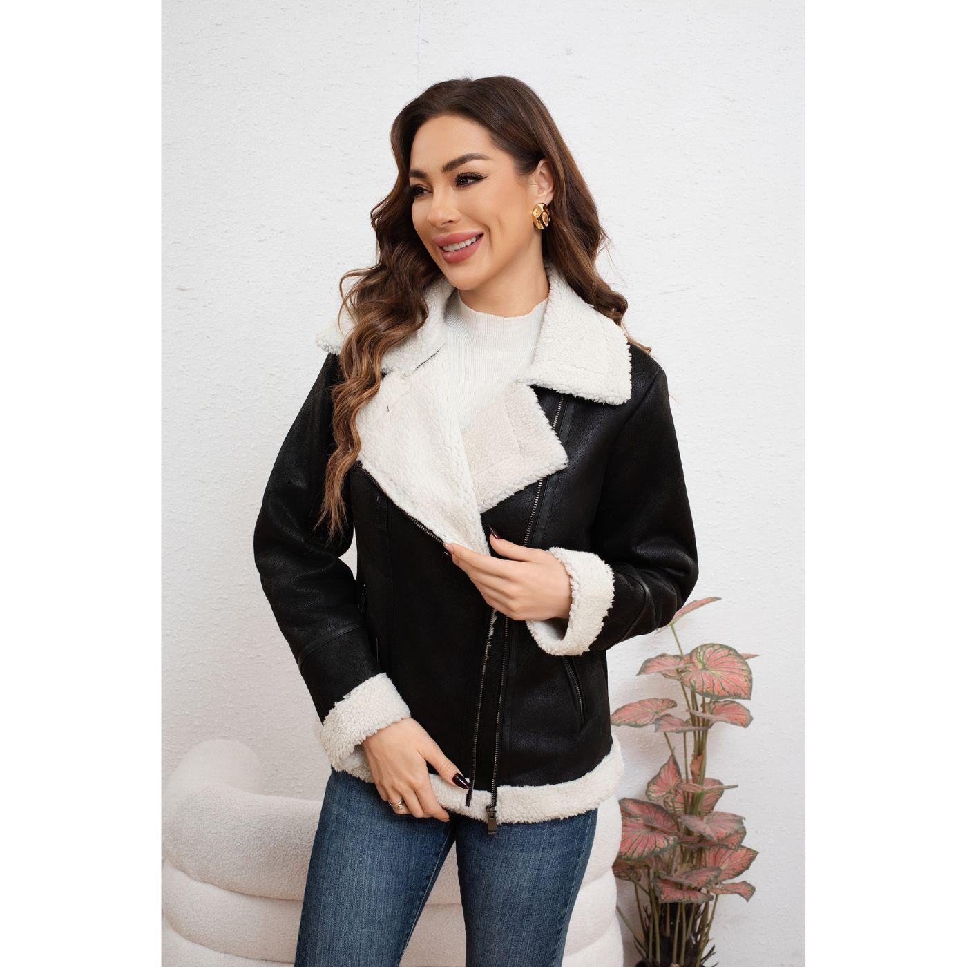 Chaqueta Aviadora Mujer Cruzada Forro Interior Chiporro Tendencia 7044-1