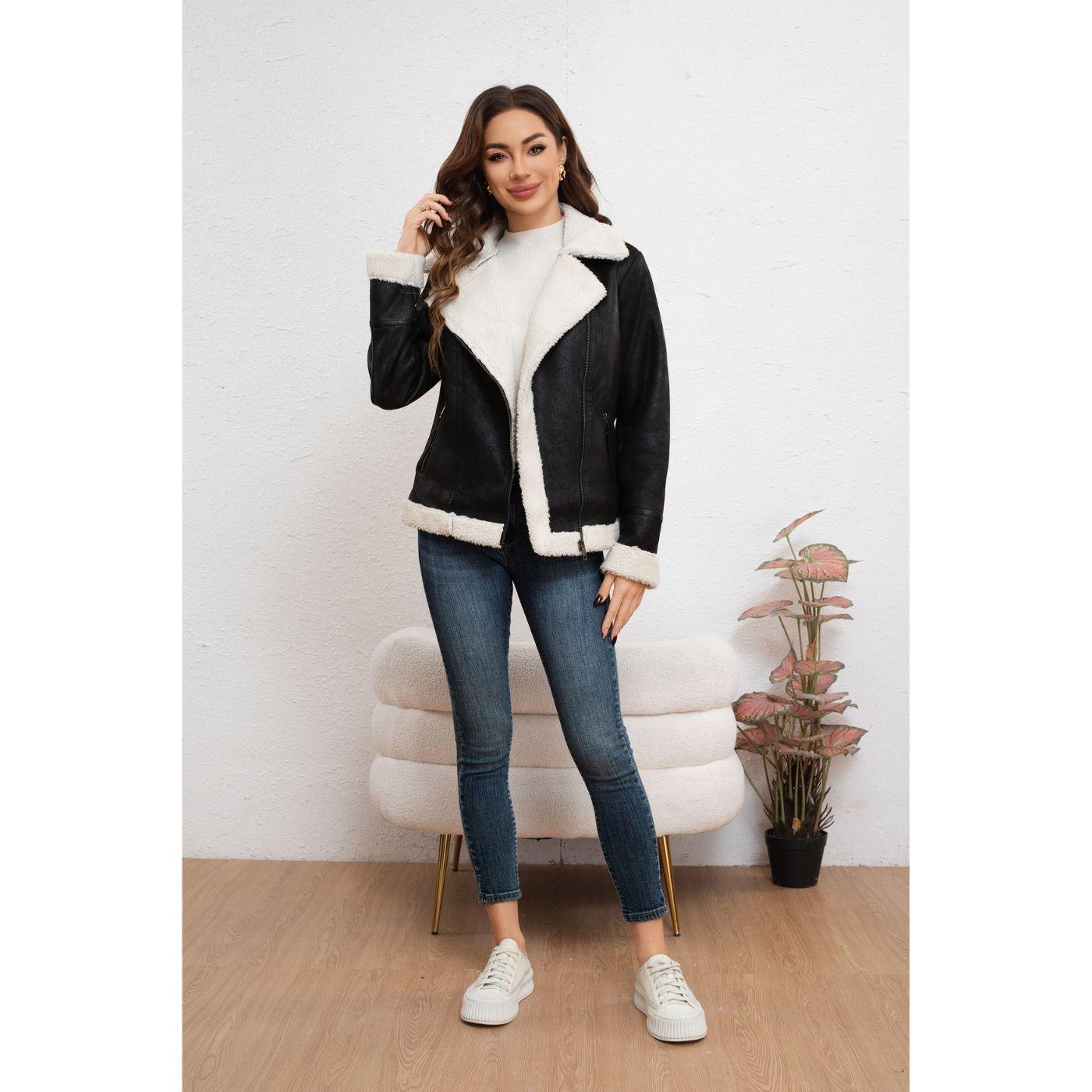 Chaqueta Aviadora Mujer Cruzada Forro Interior Chiporro Tendencia 7044-2