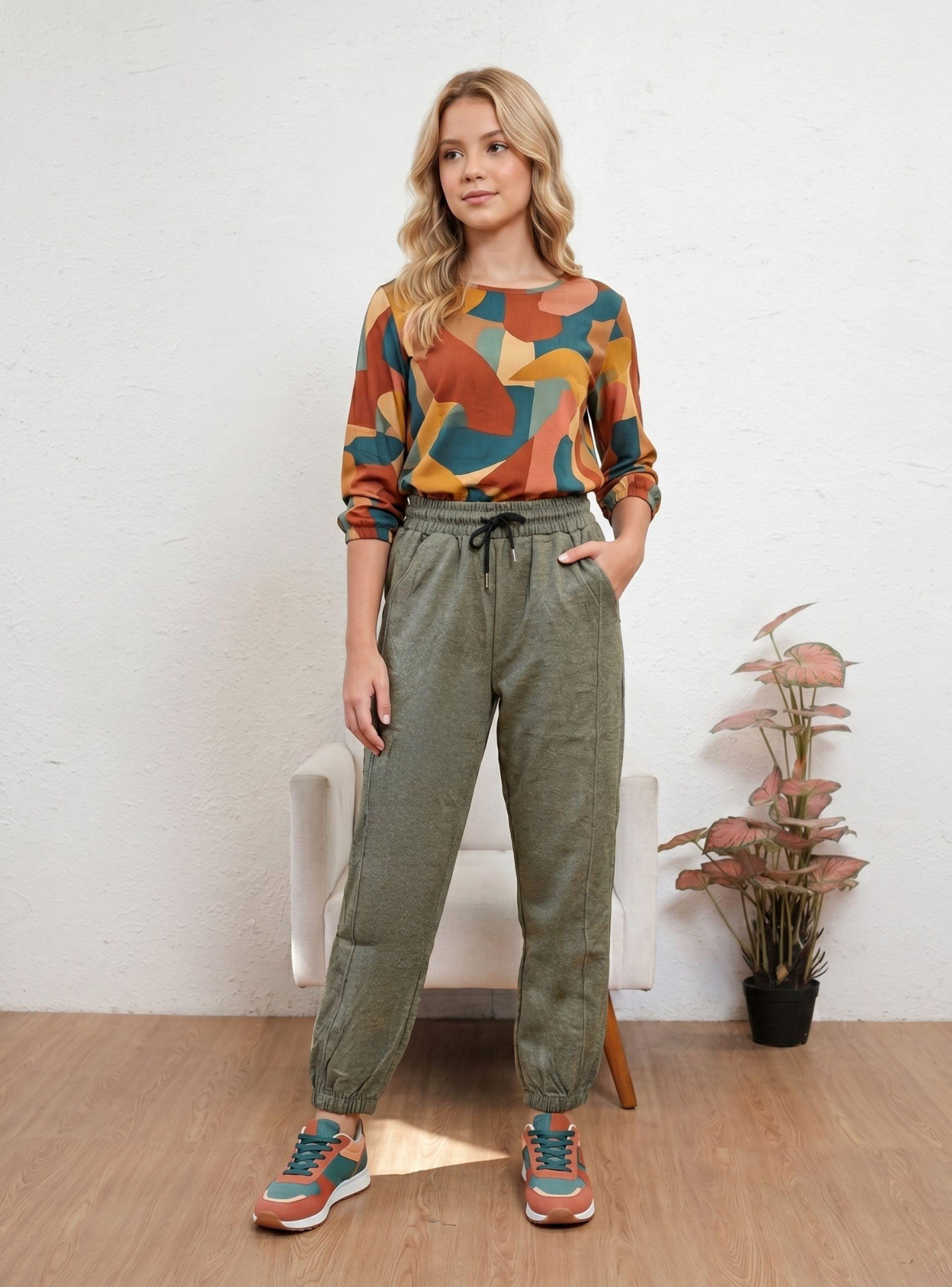 Pantalón Buzo Juvenil Jogger Verano Bolsillos Acanalado A50-0