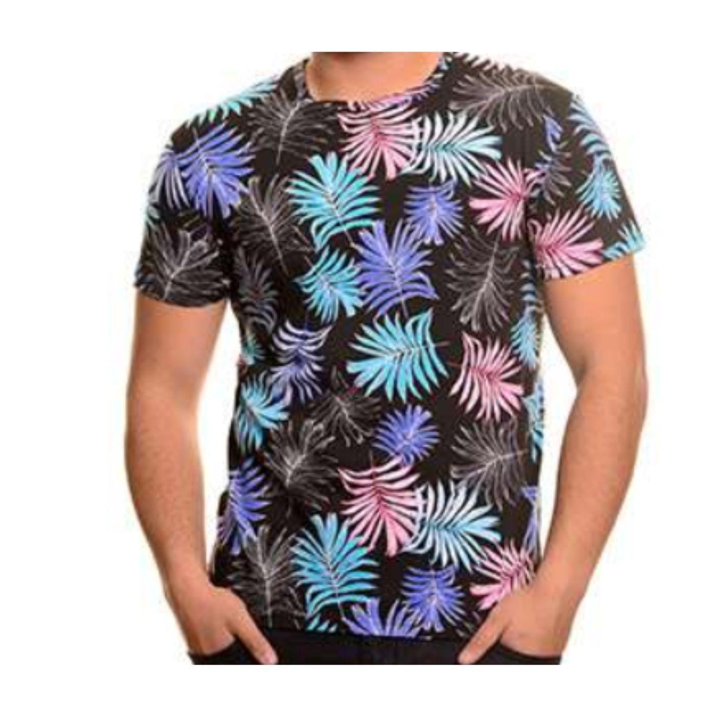 Polera Hombre Algodón Manga Corta Cuello Polo Diseño Hojas 6230-1