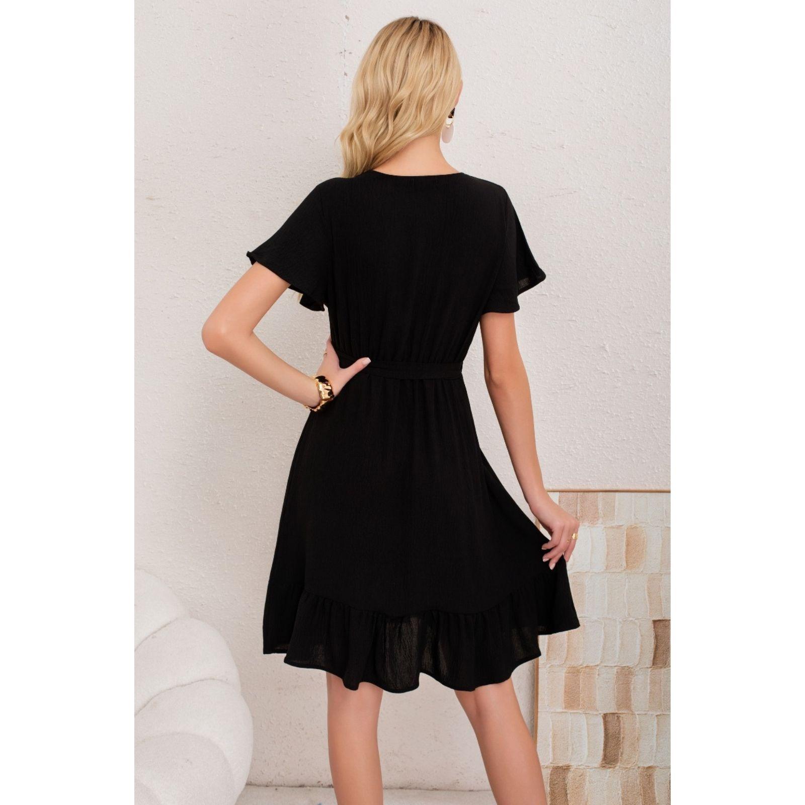 Vestido Corto Mujer Primavera Verano Manga Corta Casual y Eventos 3384-2