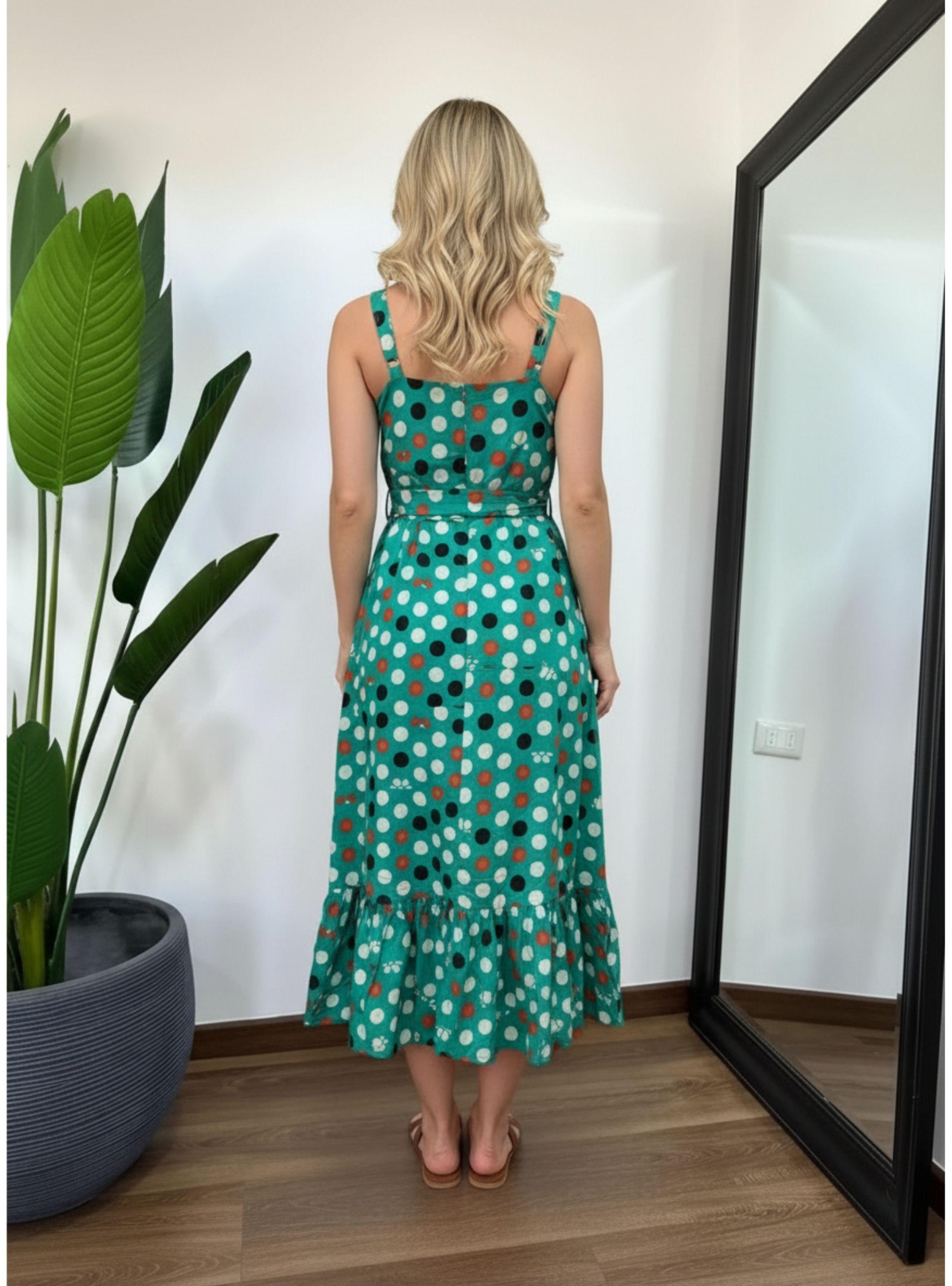Vestido Largo Mujer Verano Pabilos Con Cinturón A1091-2