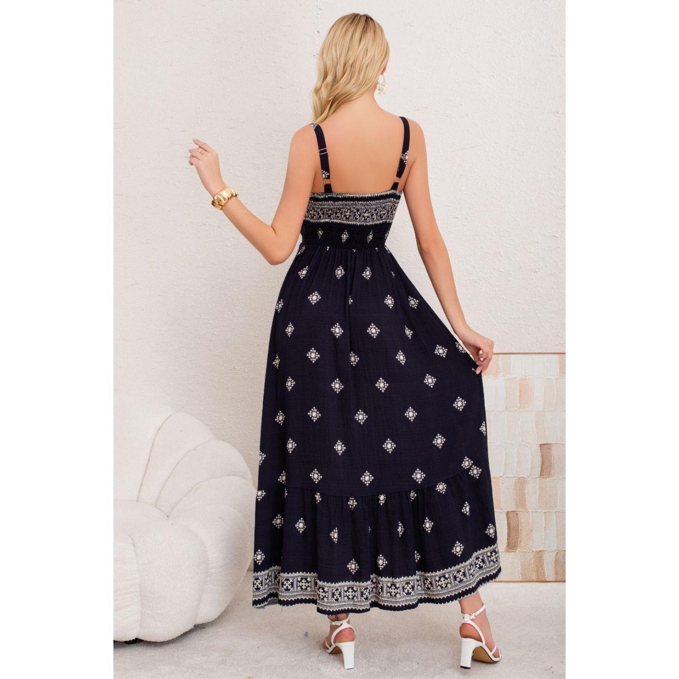 Maxi Vestido Mujer Largo Holgado Pabilos Estampado 3360-2