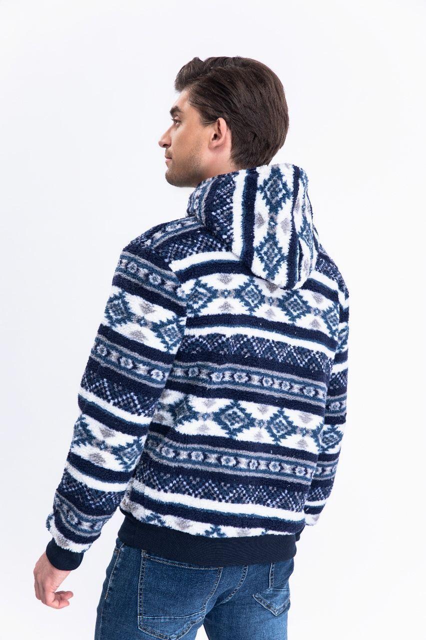 Polerón Canguro Hombre Forro Piel Étnico Otoño Invierno Capucha 7564-1