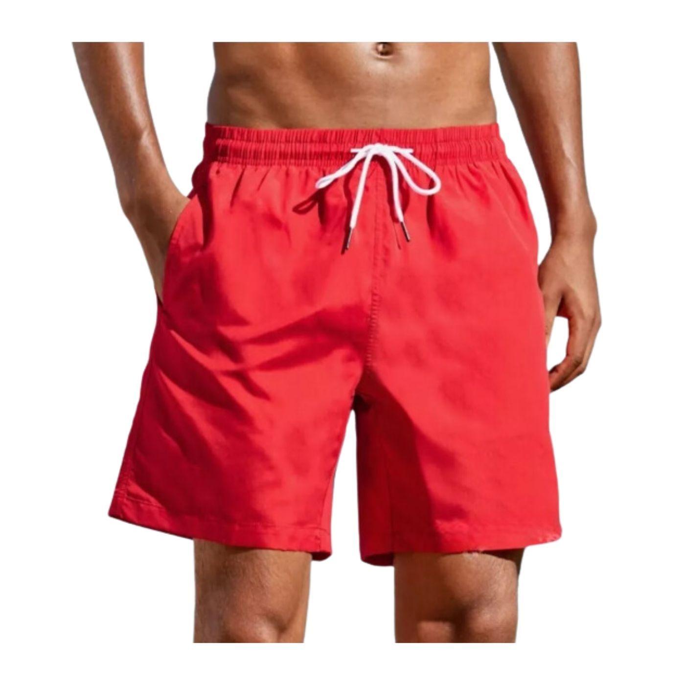 Traje De Baño Hombre Forro Malla Colores Liso 205-1