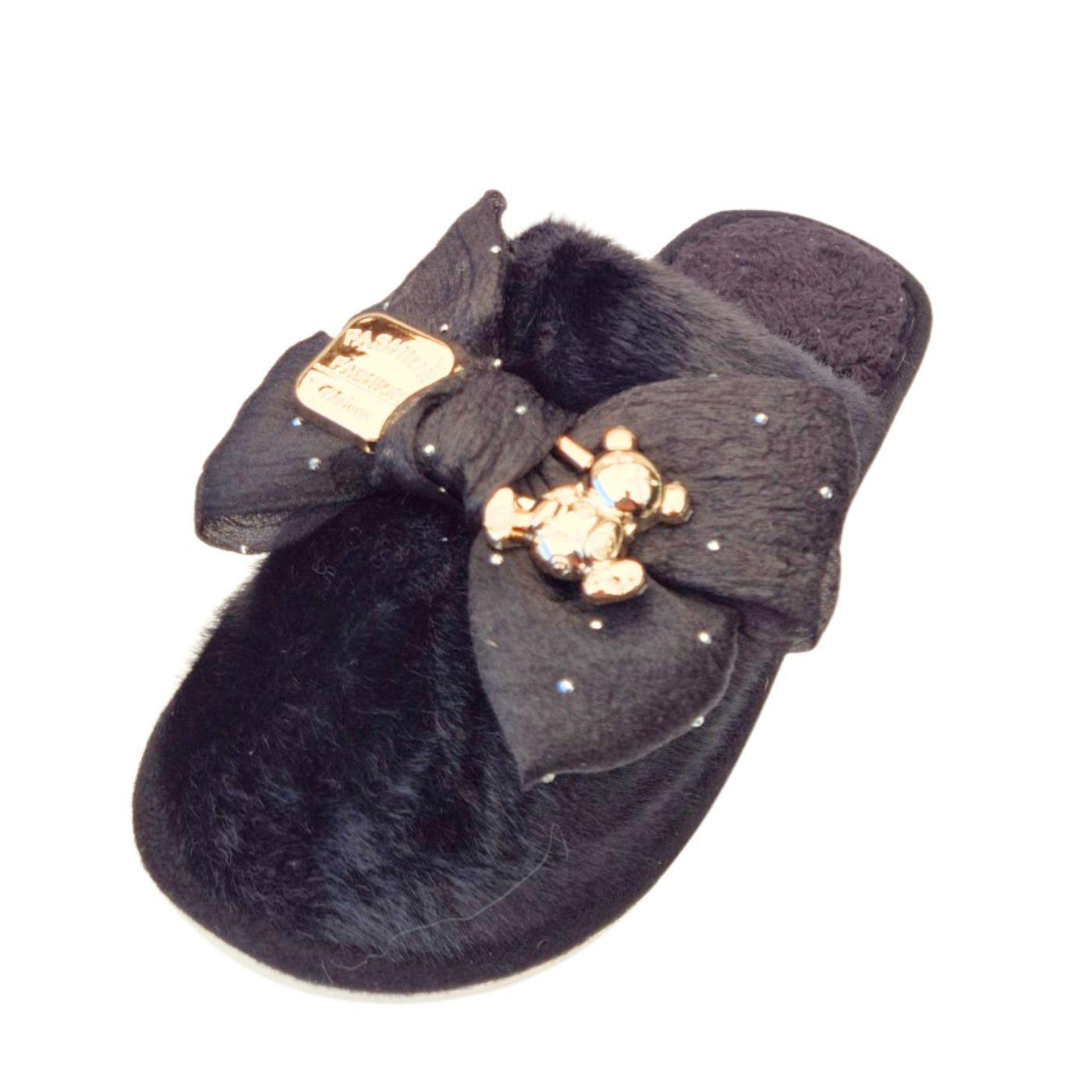 Pantuflas Mujer Aplicación Lazo Suela Confortable 732-2