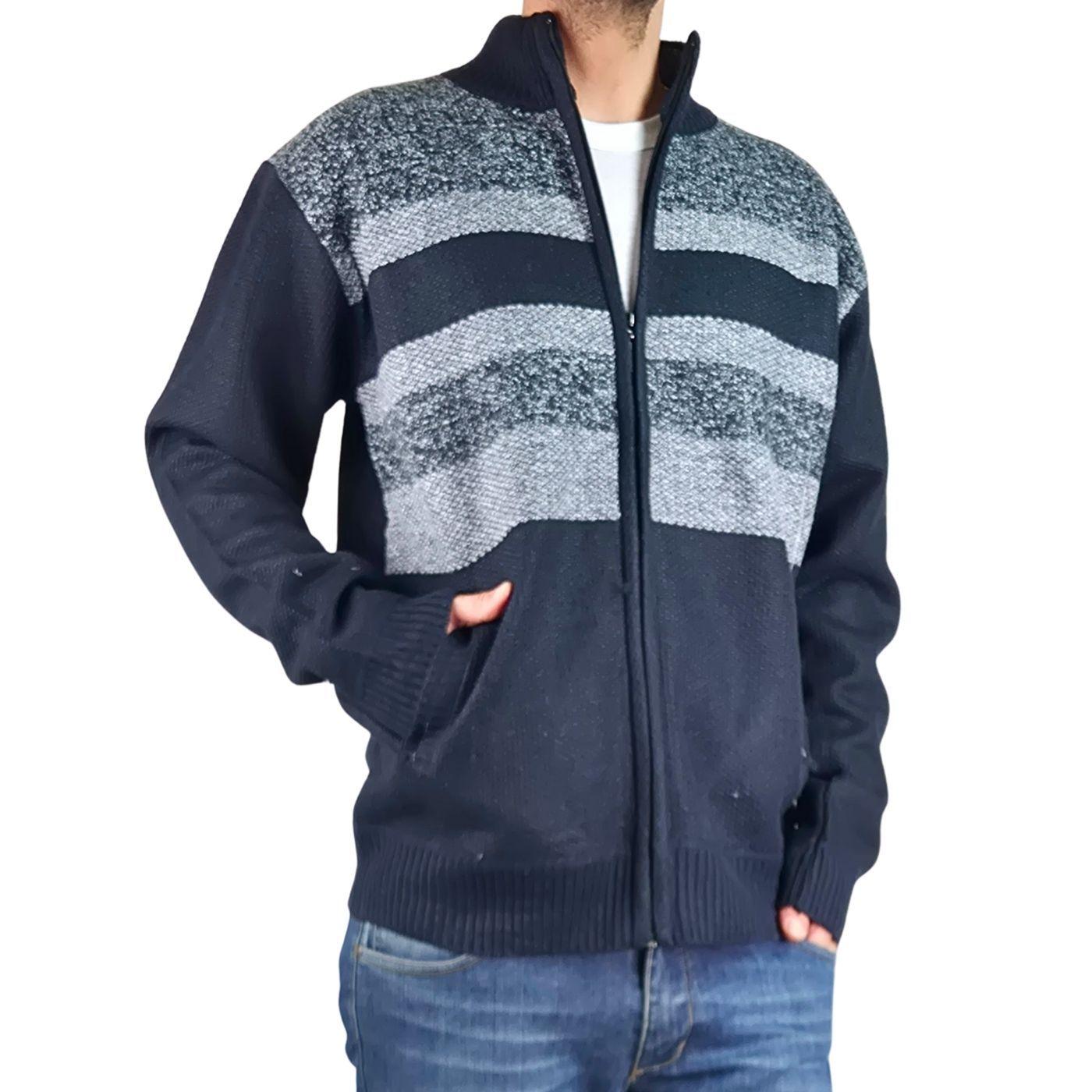 Chaleco Sweater Frisado Hombre Cuello Alto Cierre 2113-0