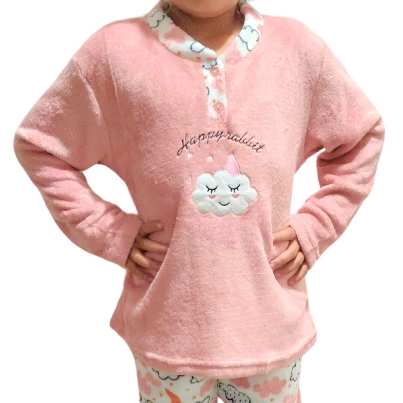 Pijama Polar Niñas Diseños Nube y Colores Invierno 476-2