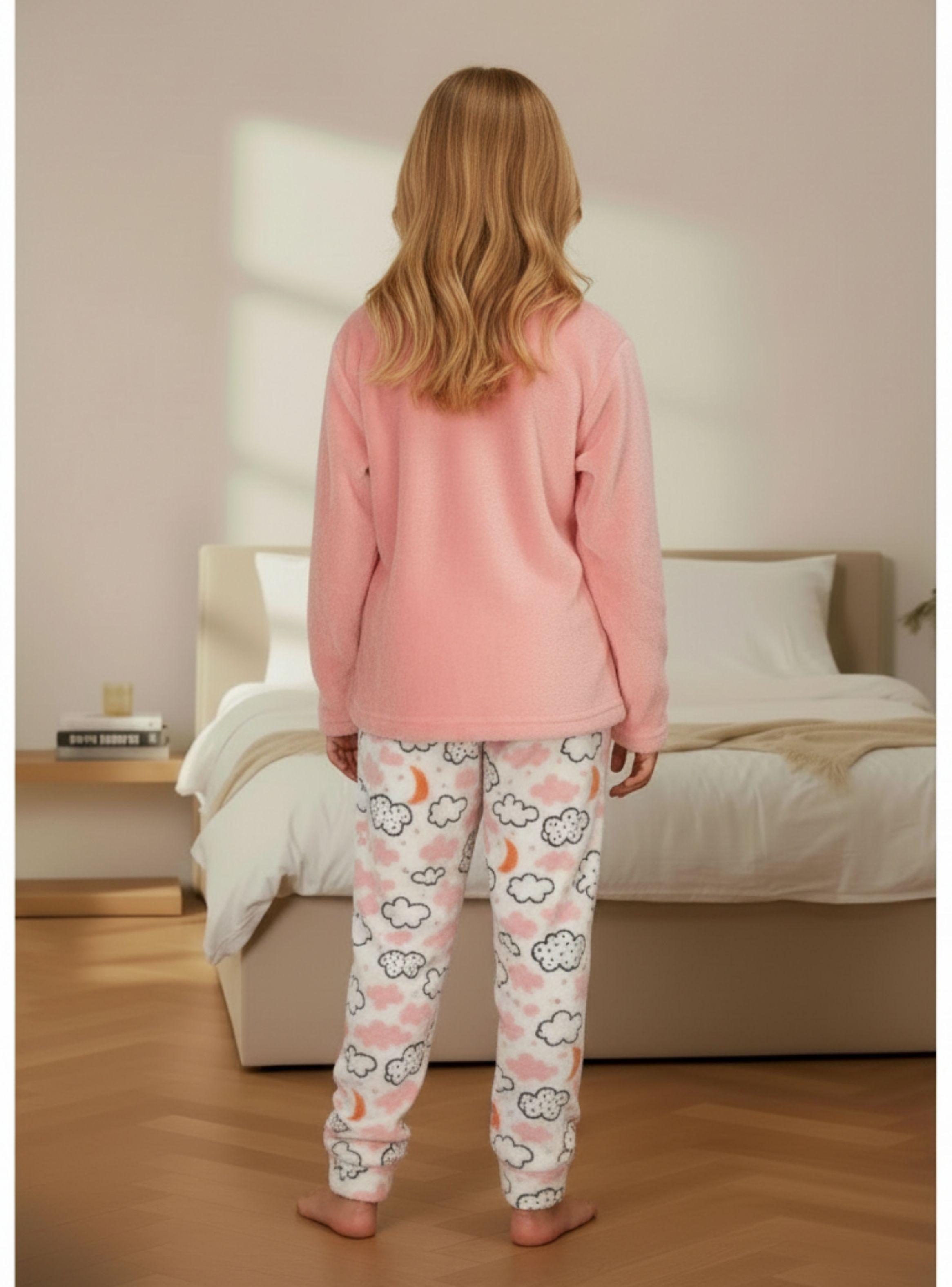 Pijama Polar Niñas Diseños Nube y Colores Invierno 476-2