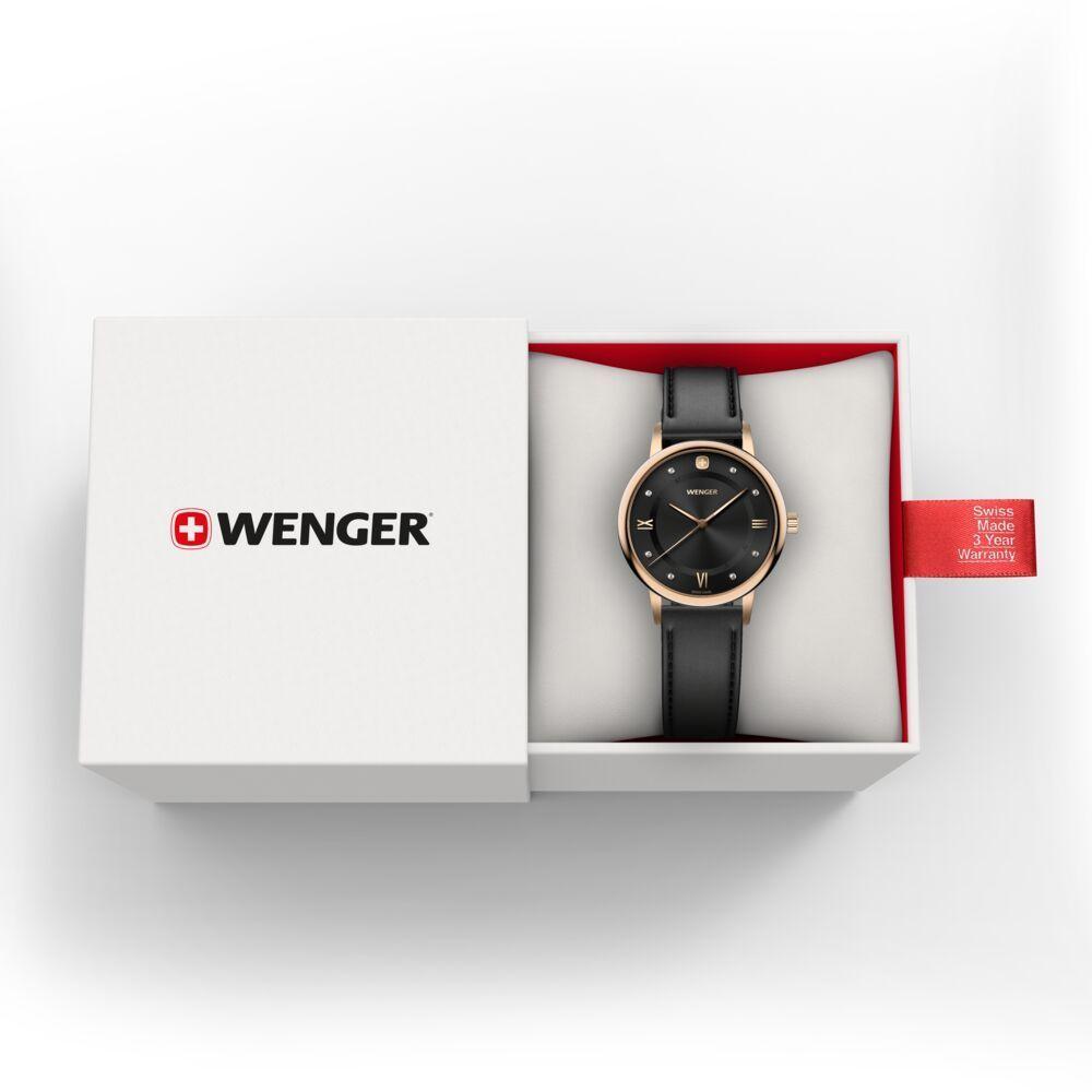 Reloj Urban Donnissima correa cuero negro Wenger-2