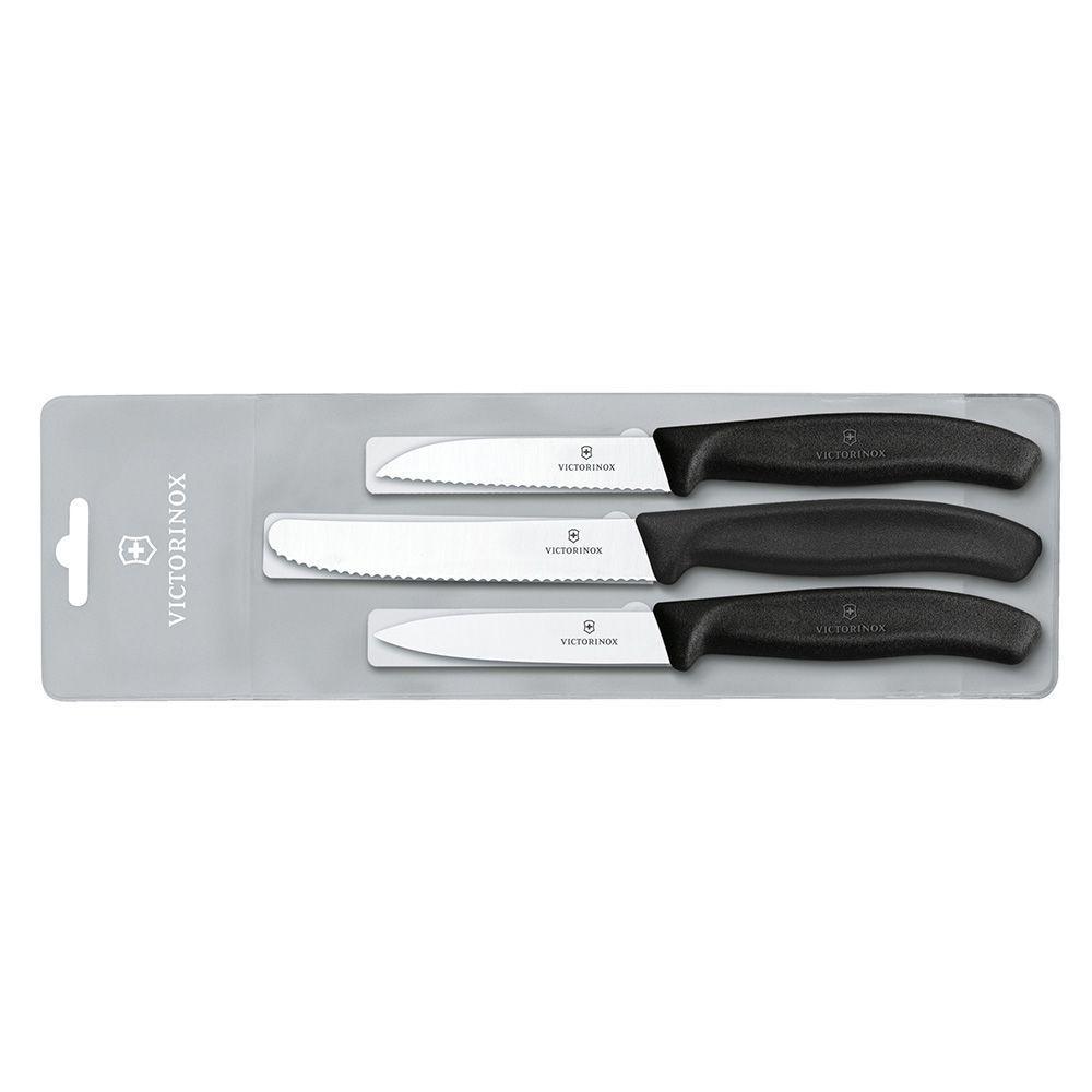 Juego Cuchillos Verdura color Negro. Victorinox-0