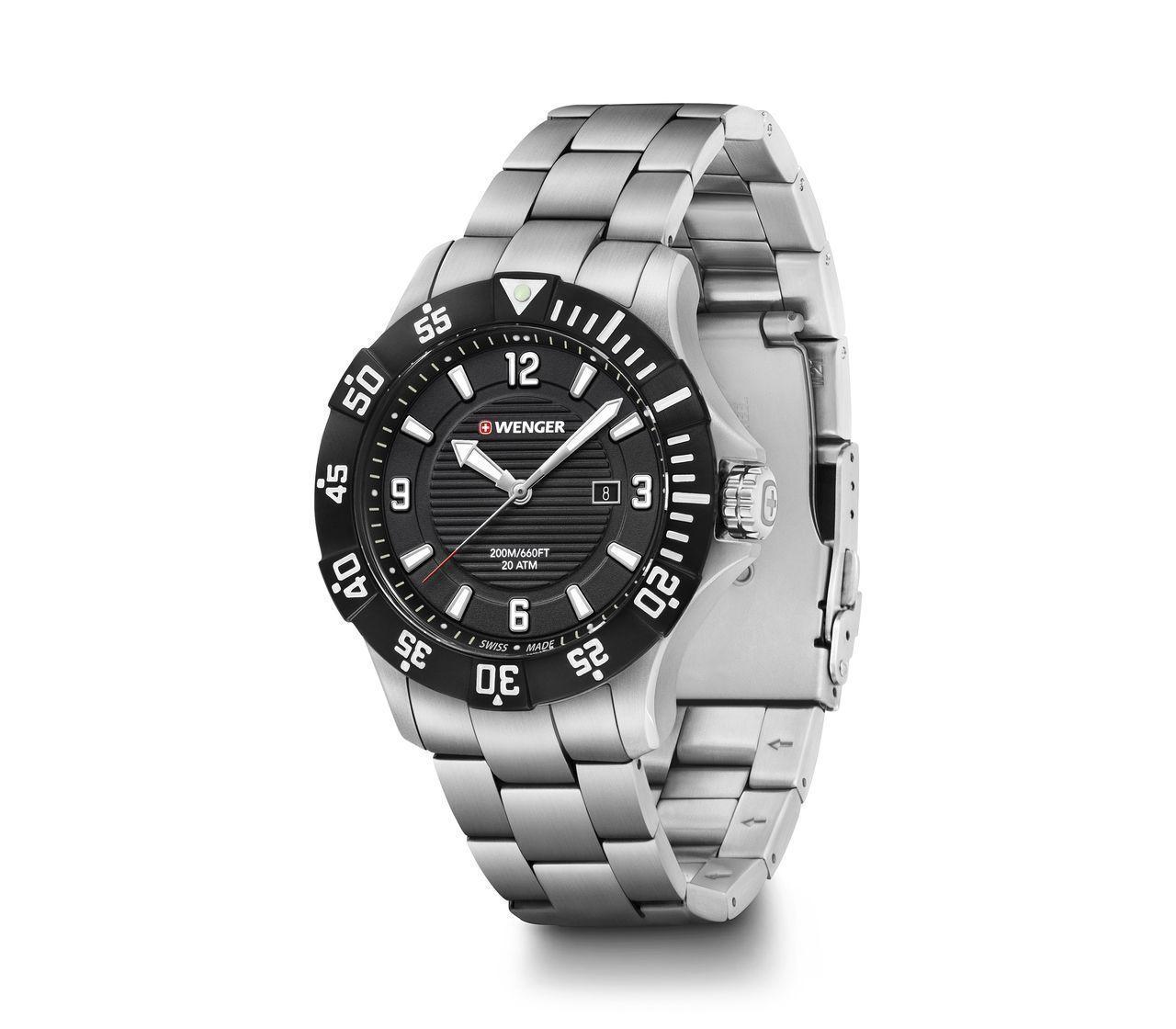 Reloj Seaforce correa acero inoxidable dial negro-0