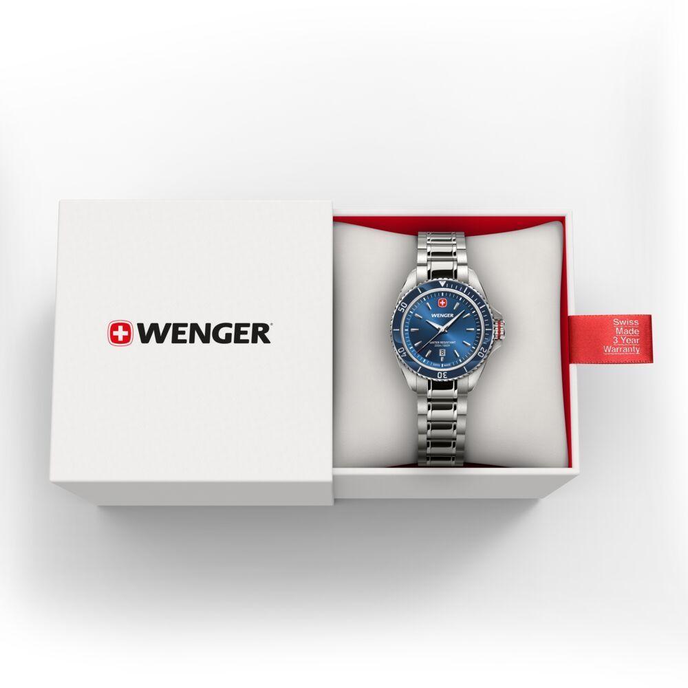 Reloj Executive correa acero dial azul Wenger-3