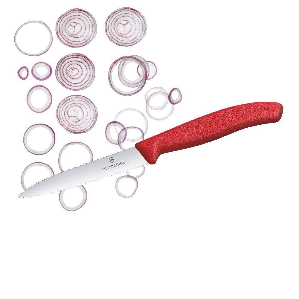 Cuchillo verdura dentado rojo 10 cm Victorinox-1