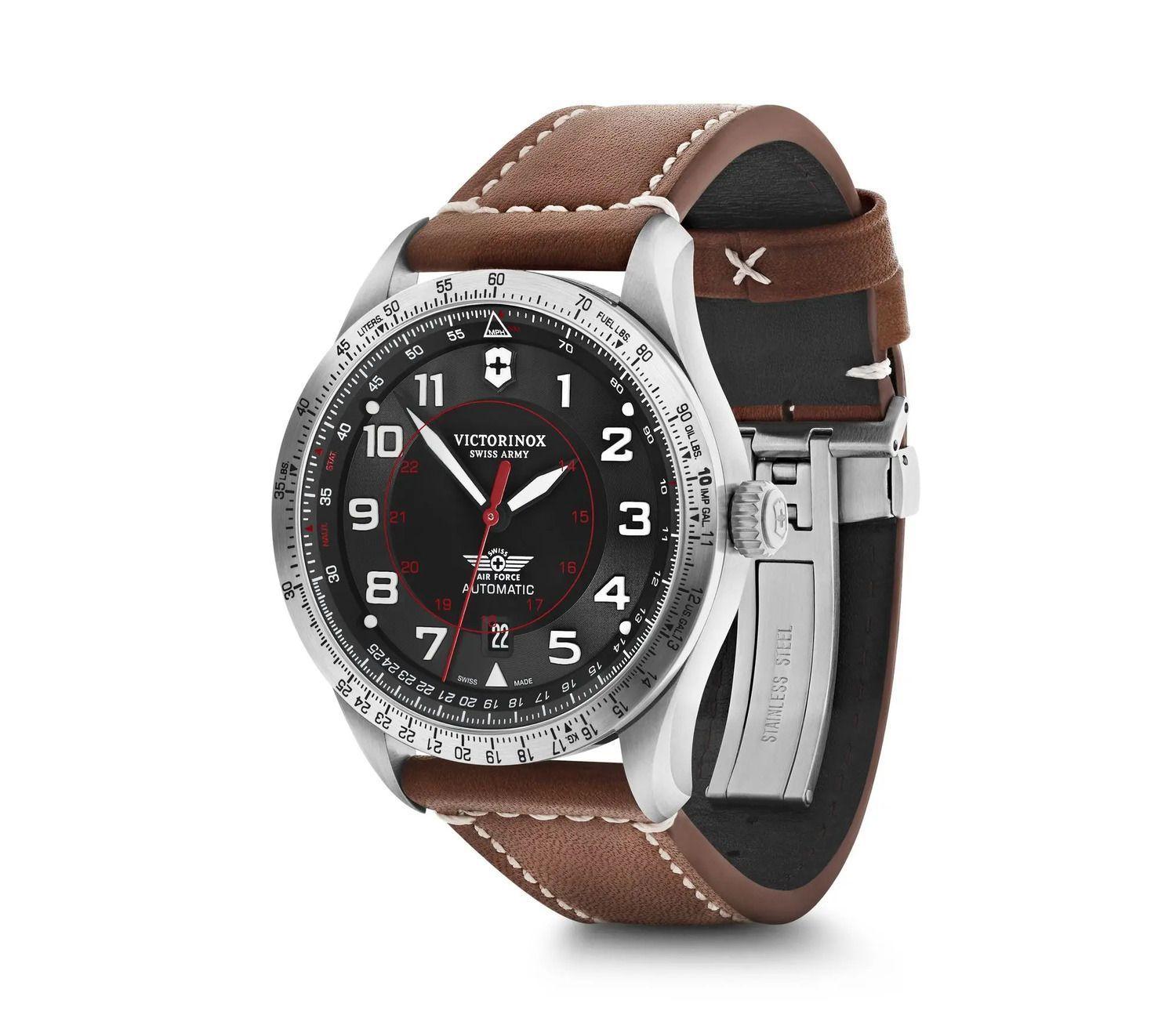 Reloj Airboss Mechanical correa de cuero Victorinox-2