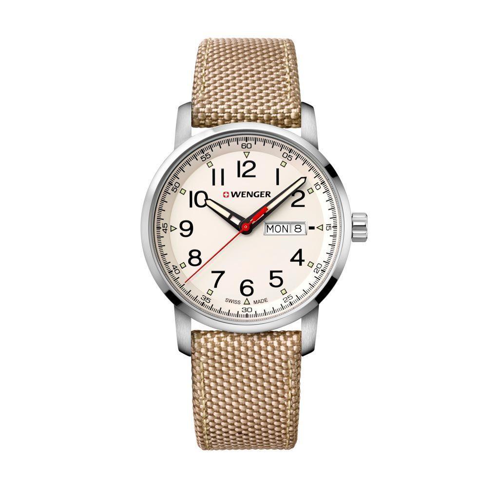 Reloj Attitude Heritage beige, dial blanco Wenger-0