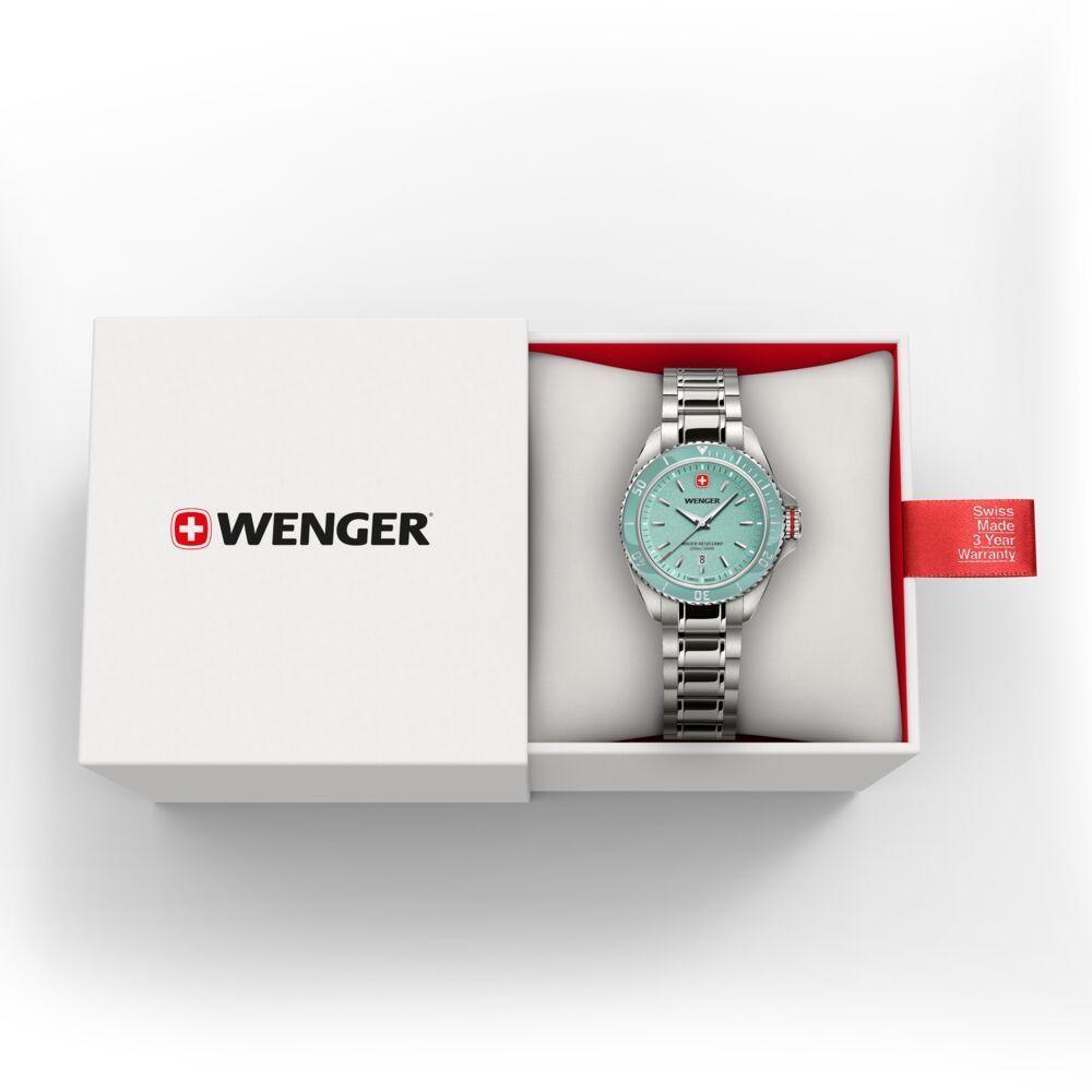 Reloj Executive correa acero dial celeste Wenger-2